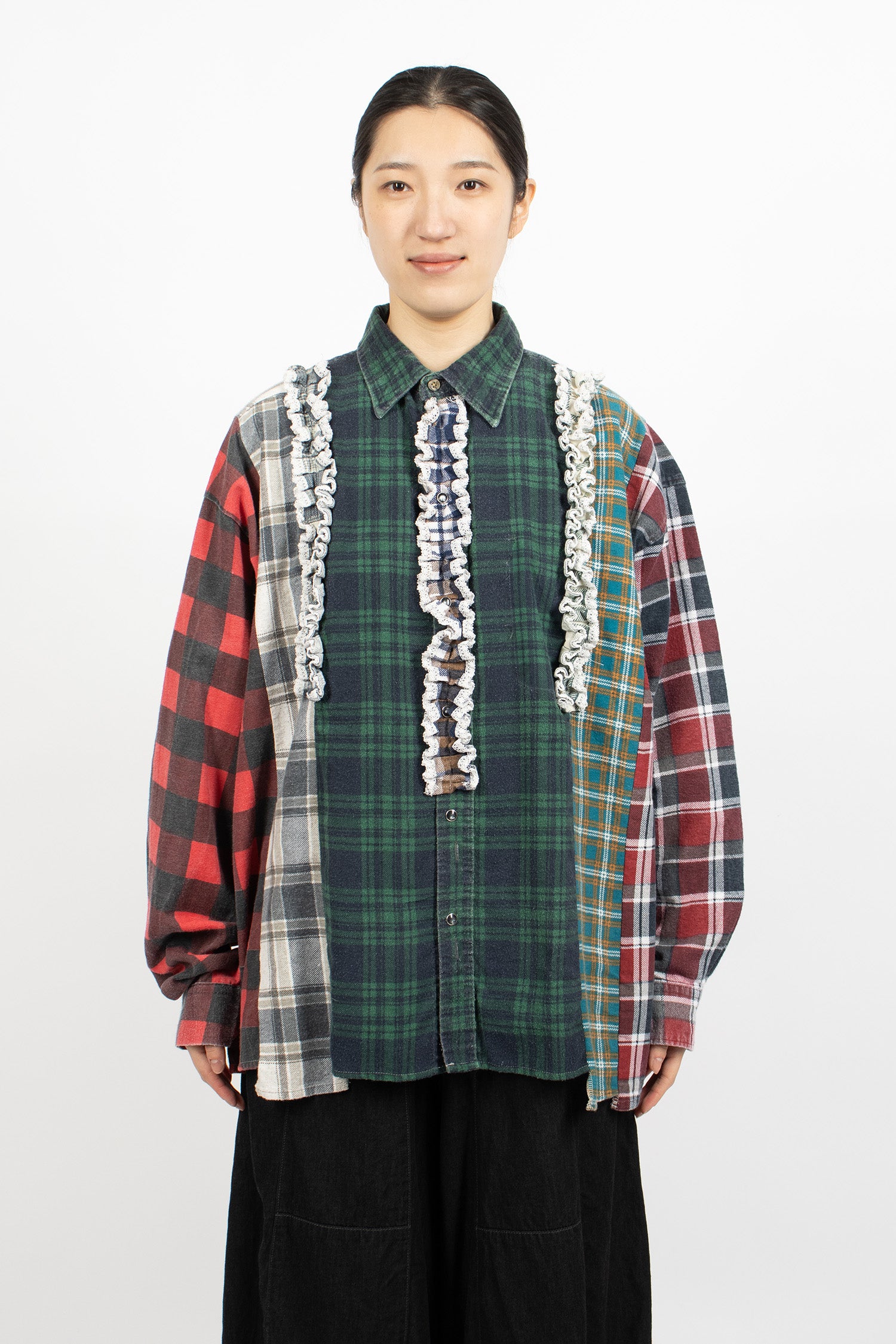 Rebuild 5 Cut Frill Flannel Shirt Assorted 4
