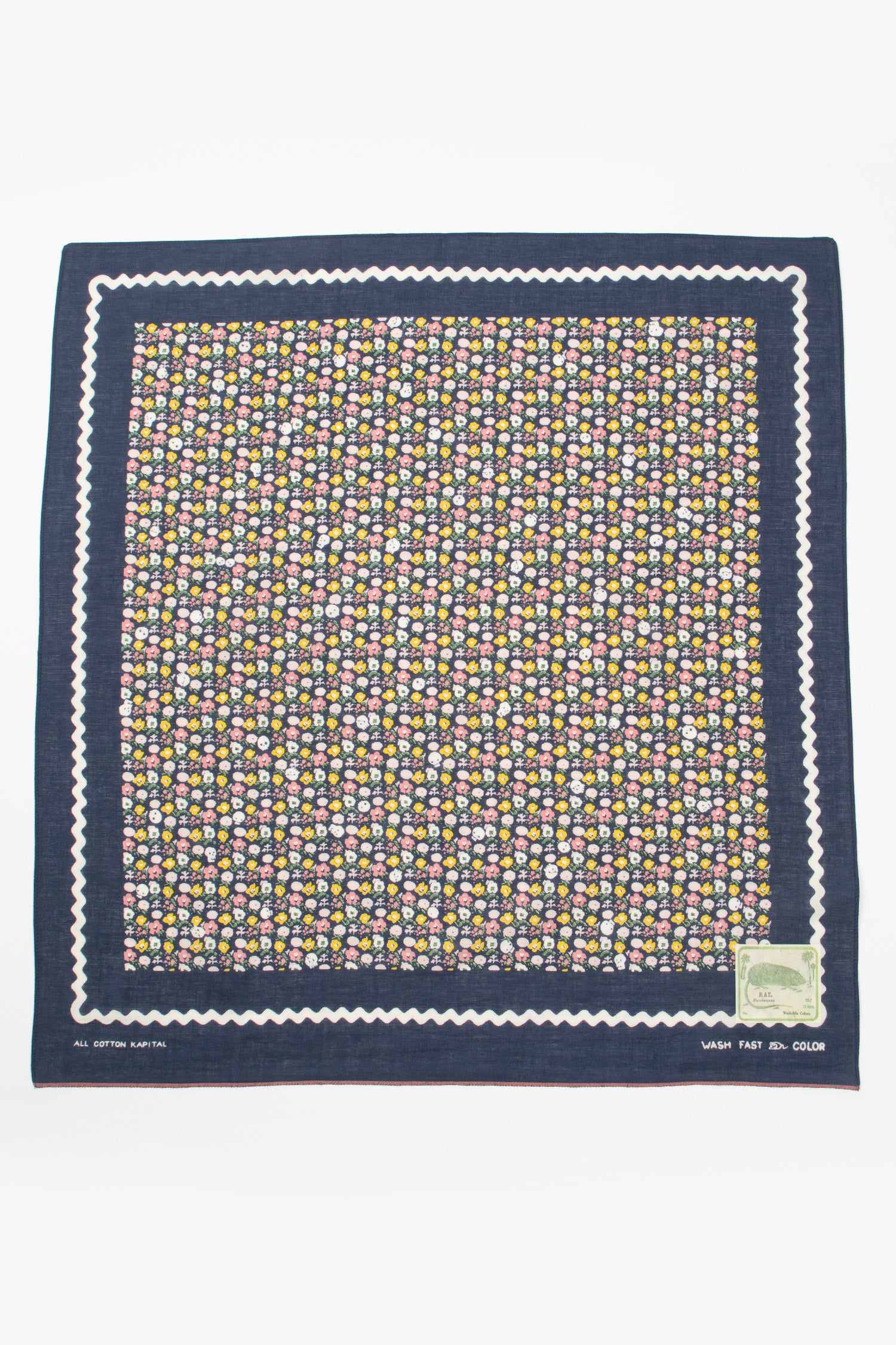 Skull & Flower Bandana Navy
