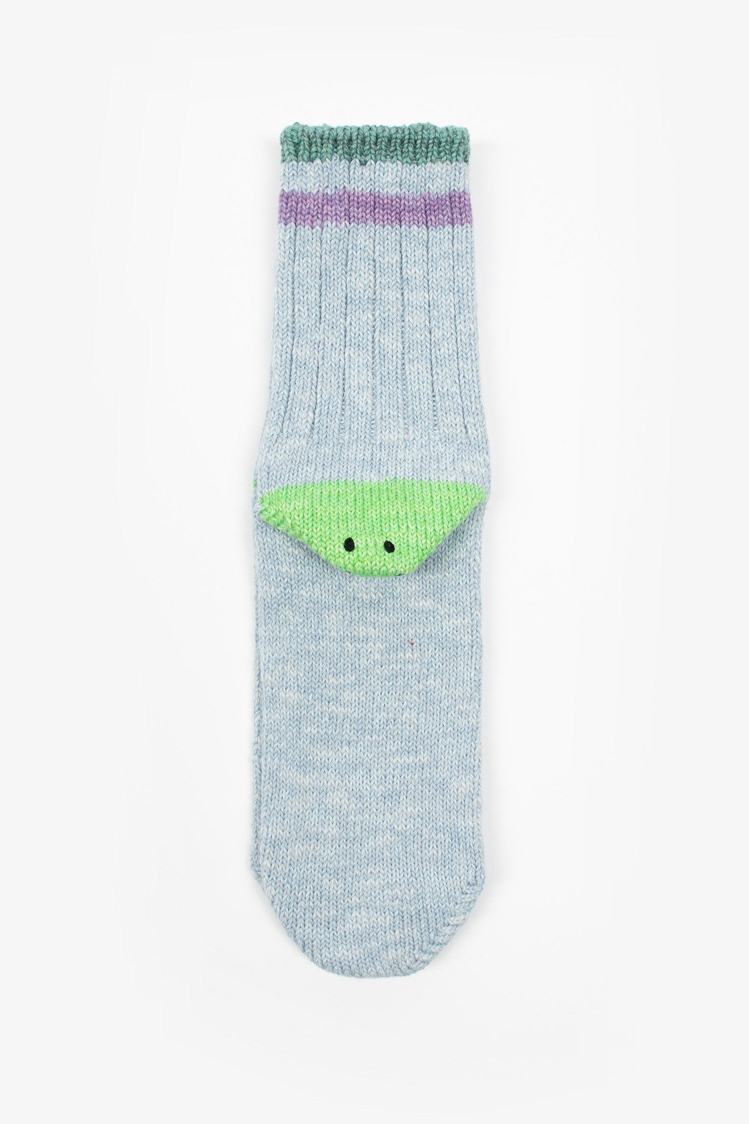 60 Yarns Ivy Rainbowy Happy Heel Hold Socks Sax/Green