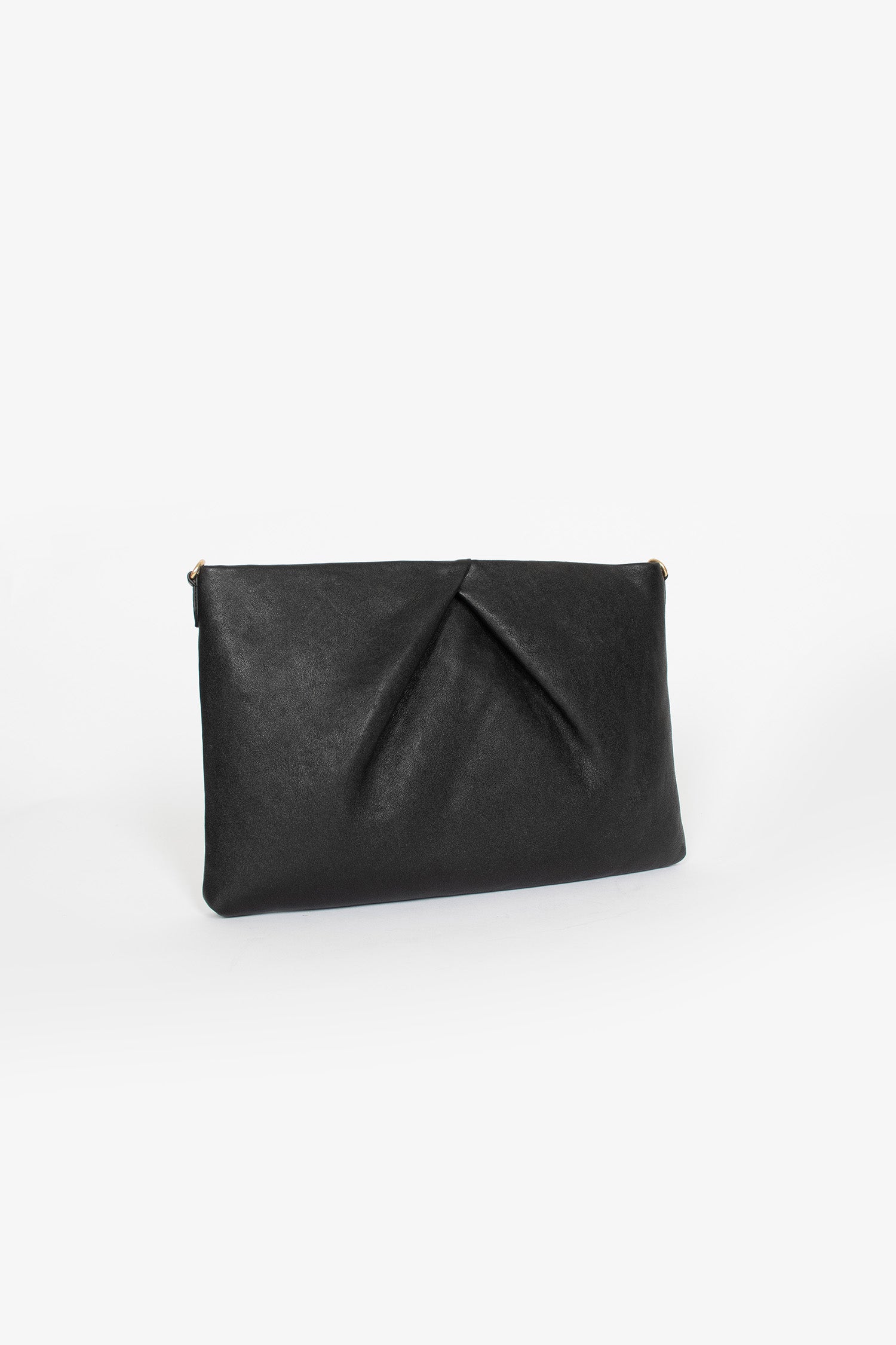 Lamb Leather Crossbody Pouch Black