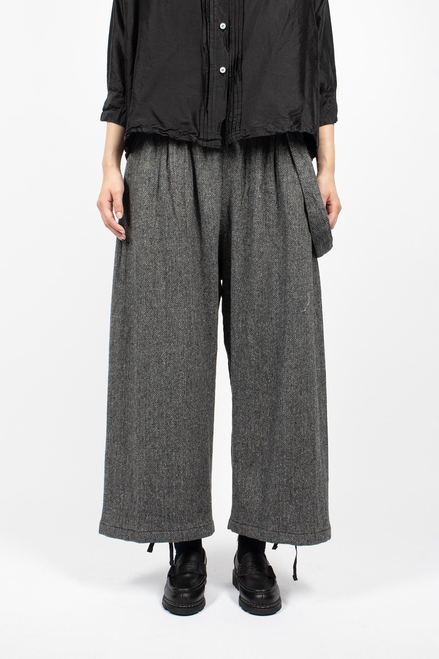 Balloon Pants Grey Herringbone