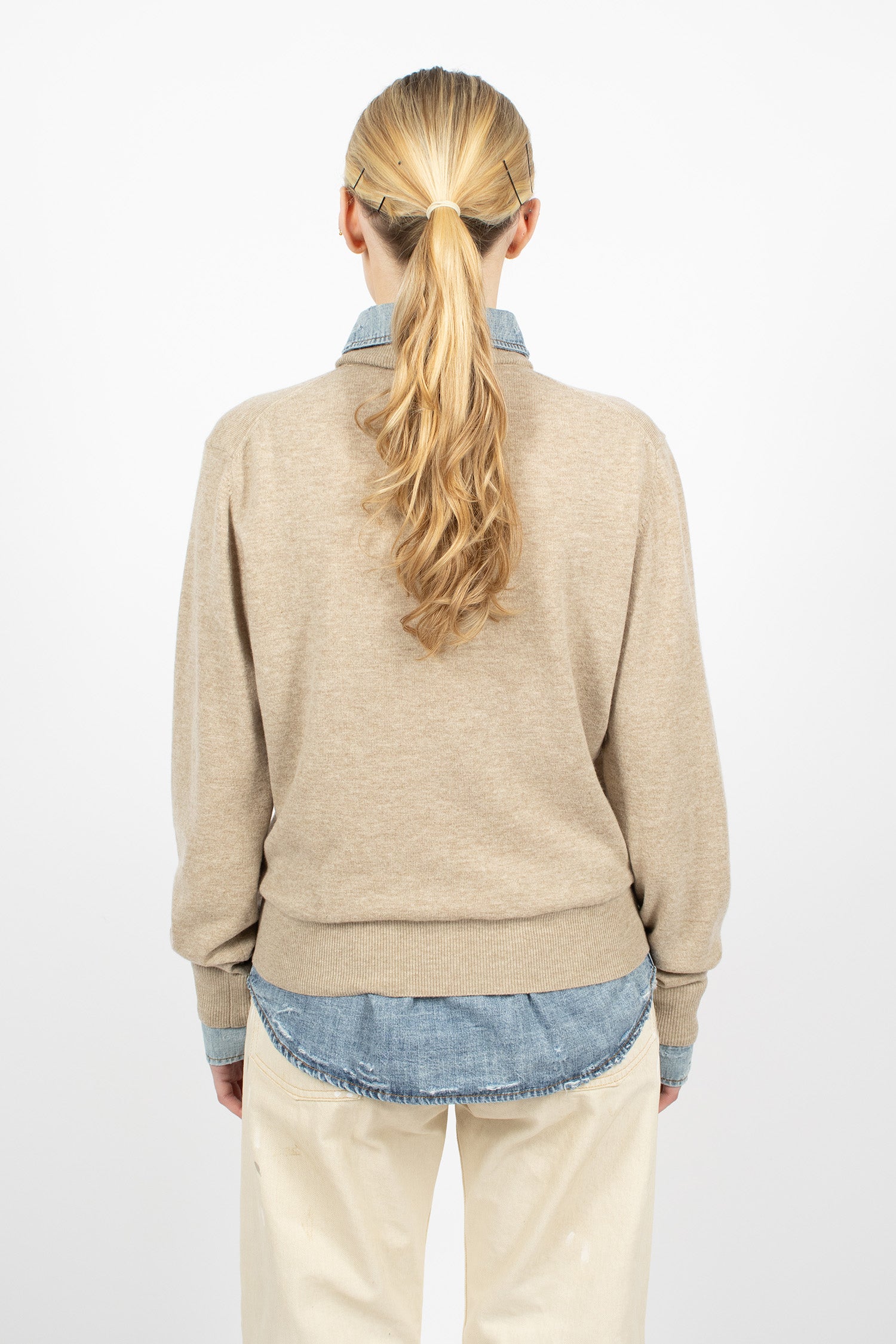 Layered Wool Knit Beige