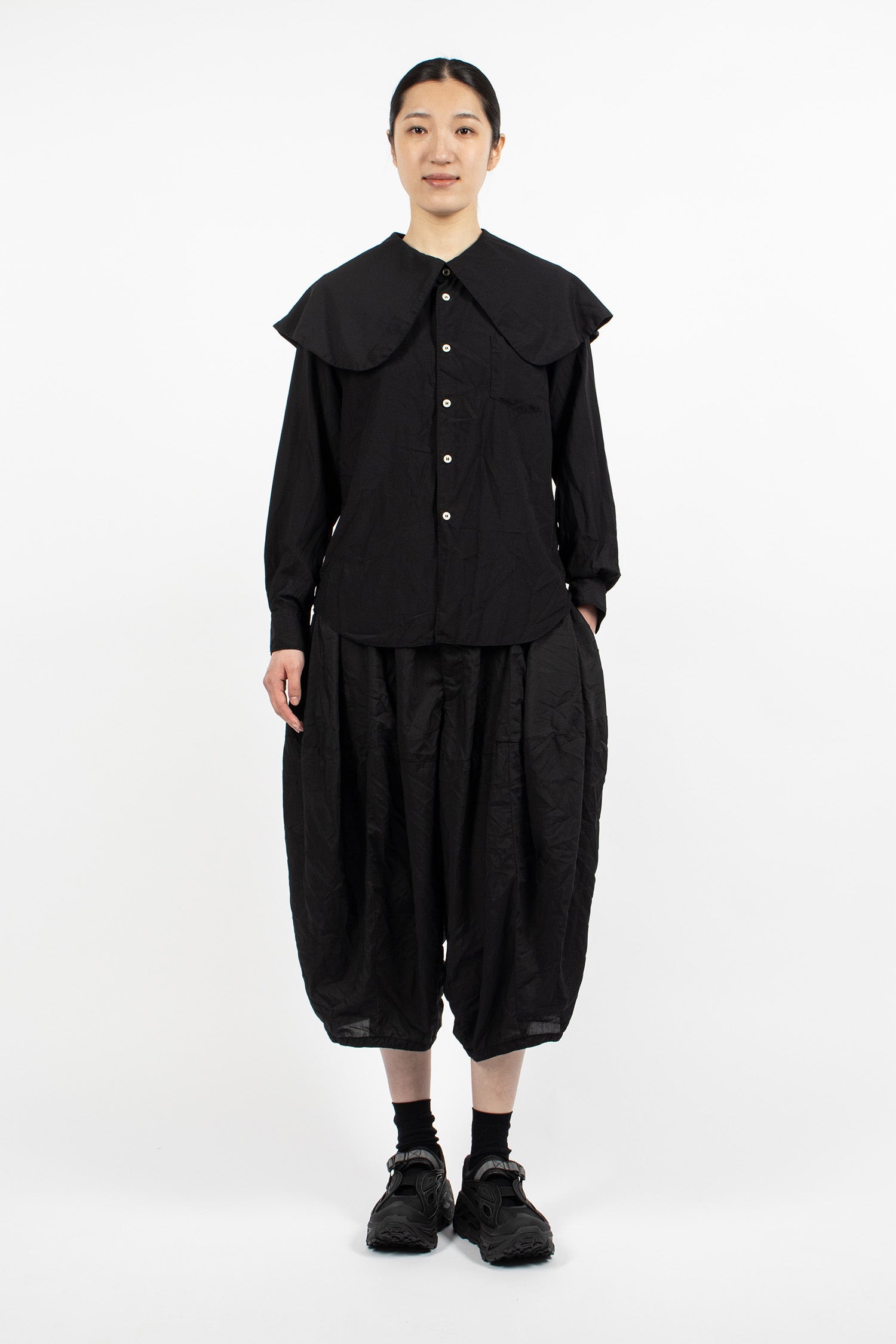 Cropped Balloon Pants Black