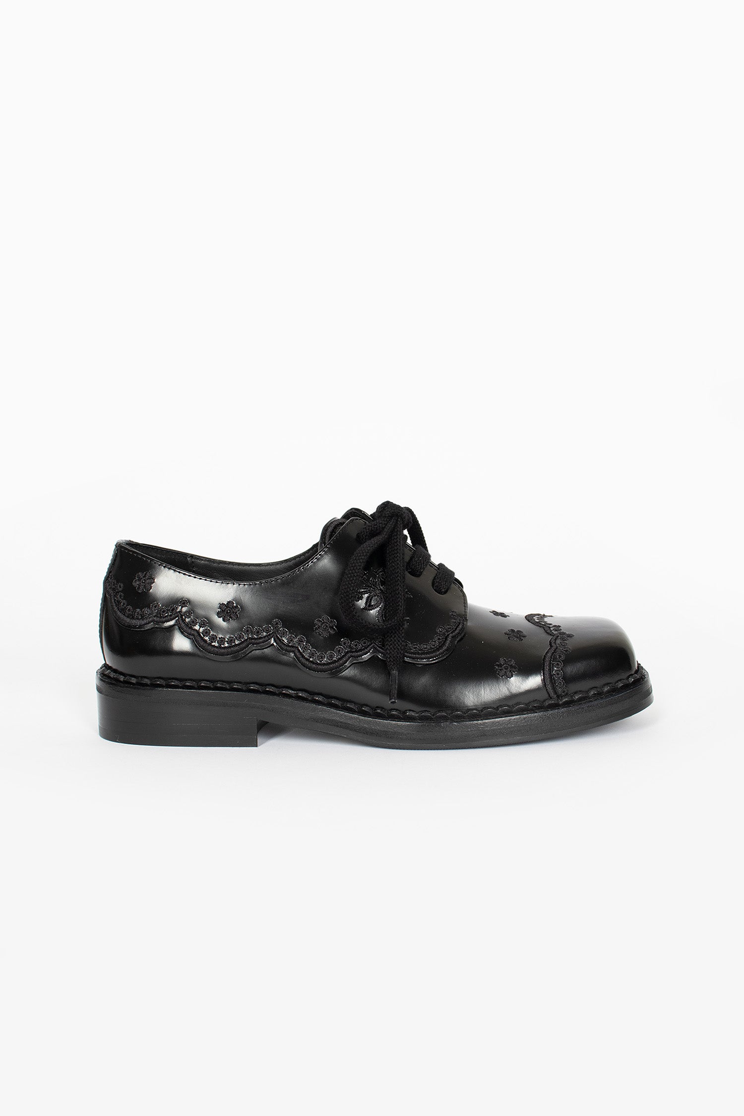 Floral Lace Brogue Black/Black