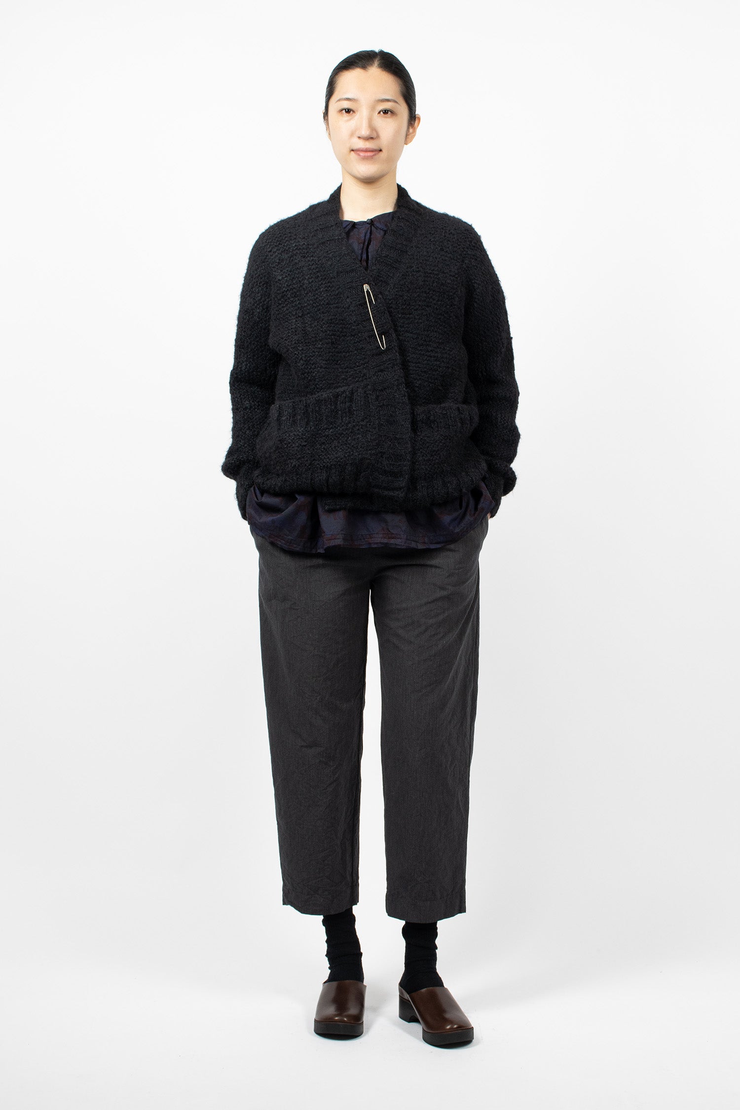 Hand-Knitted Silk Jacket/Cardigan Black