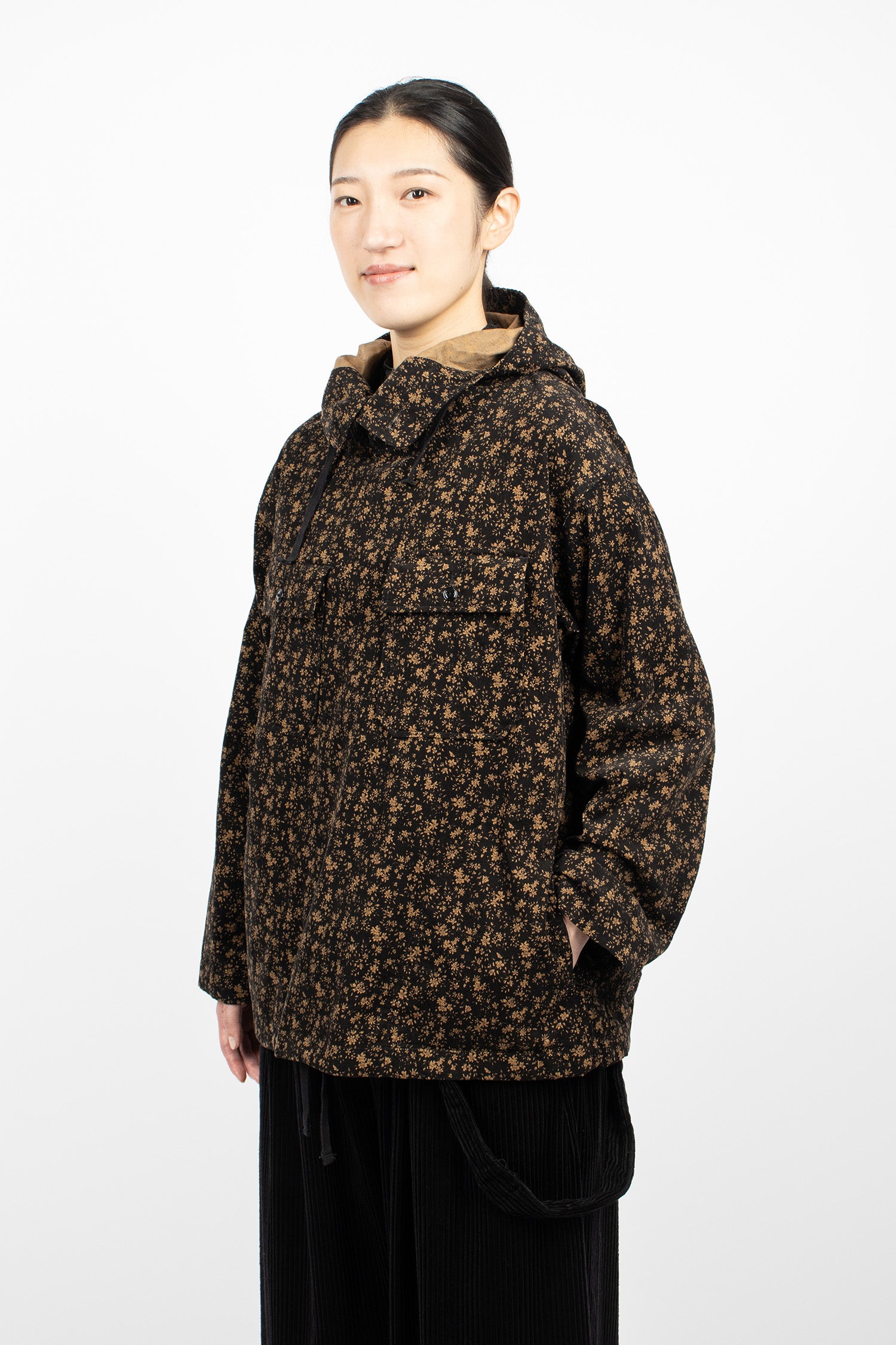 Hooded Cagoule Shirt Black/Small Floral