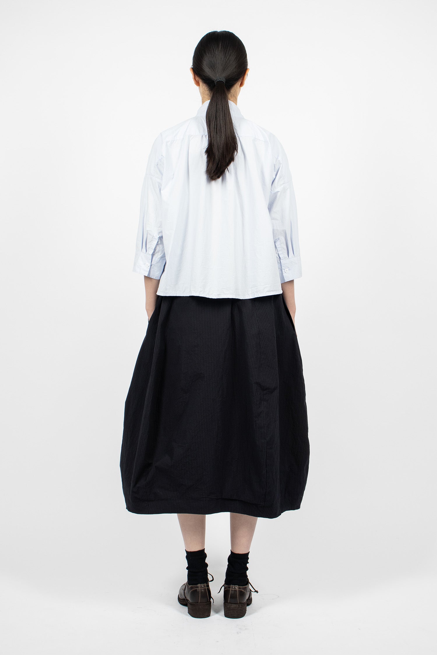 Carla Skirt Black Navy Stripe