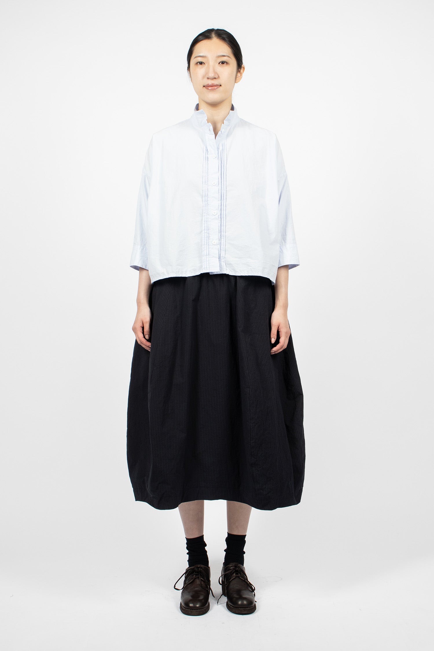 Carla Skirt Black Navy Stripe