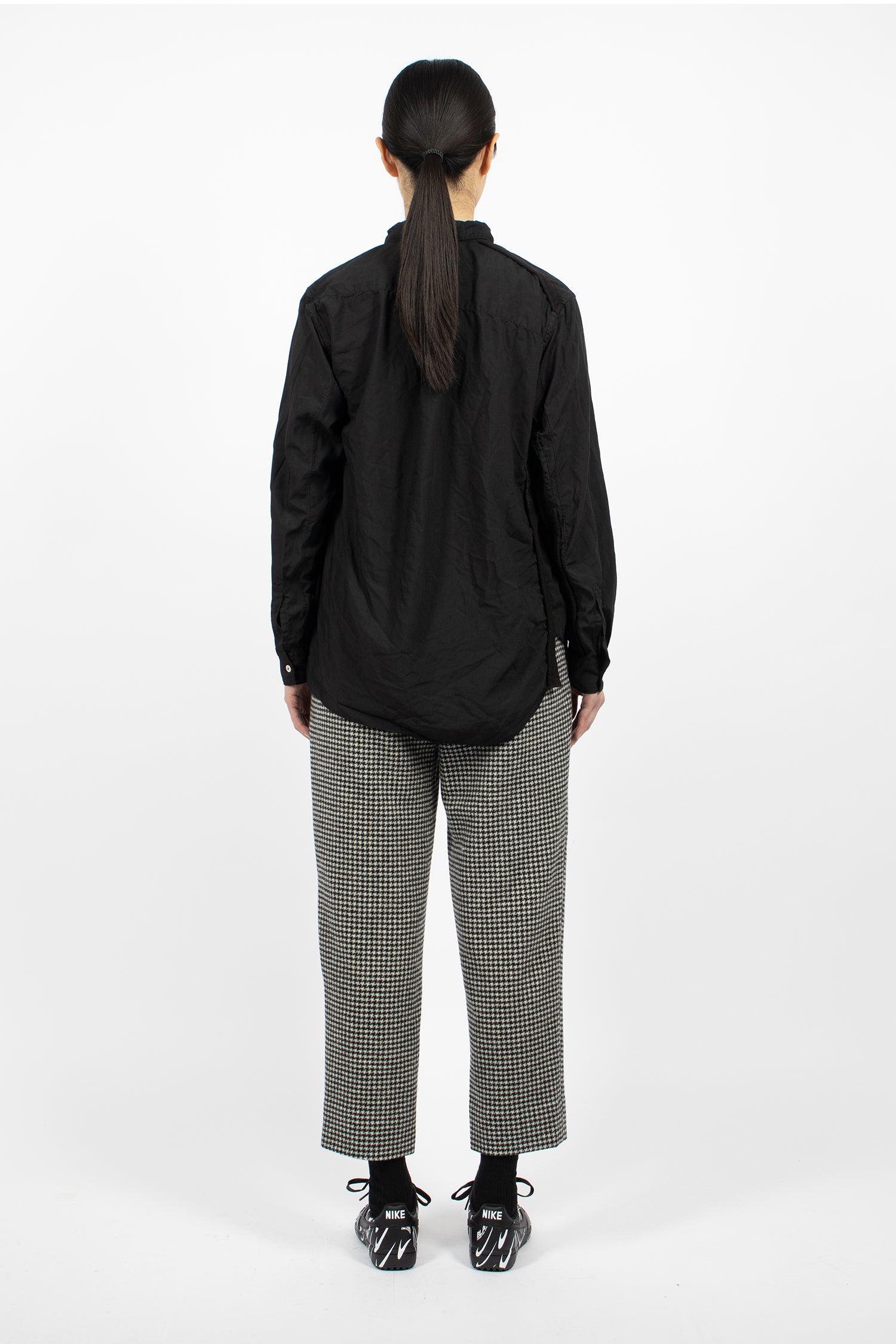 Wool Houndstooth Tapered Pants Black/White