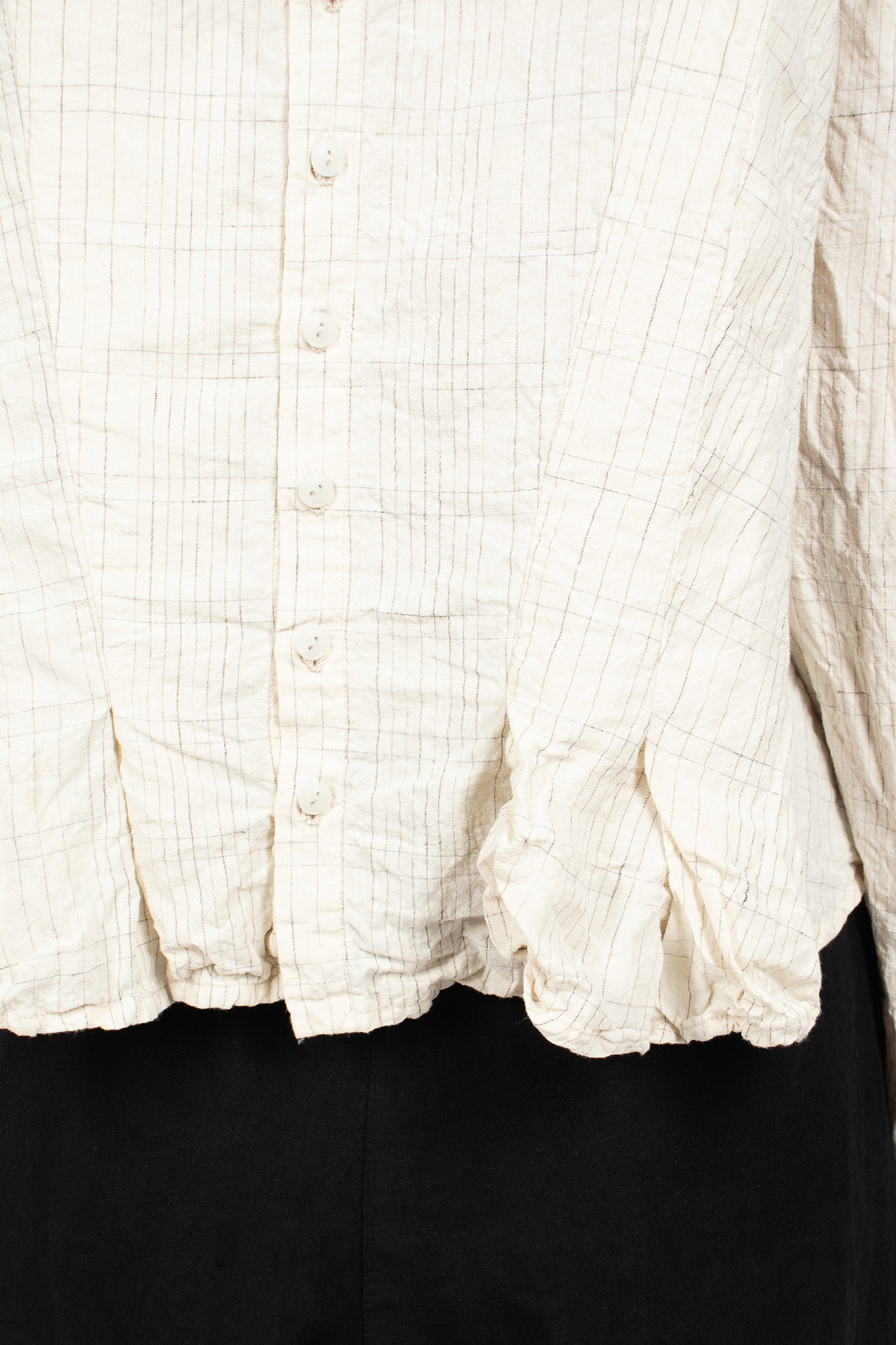 Hb Linen Blouse Silver Check
