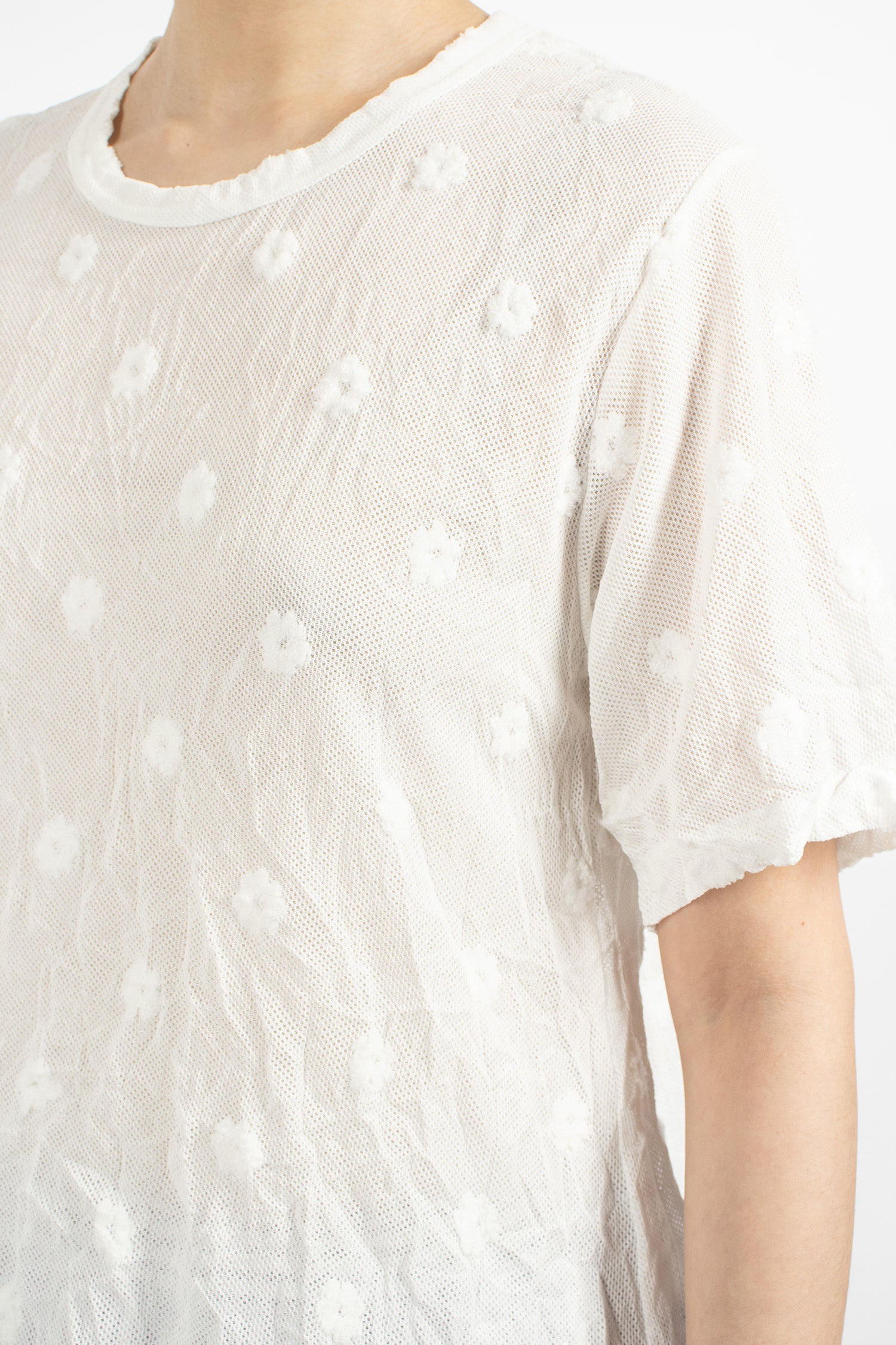 Peplum Embroidered T-Shirt White