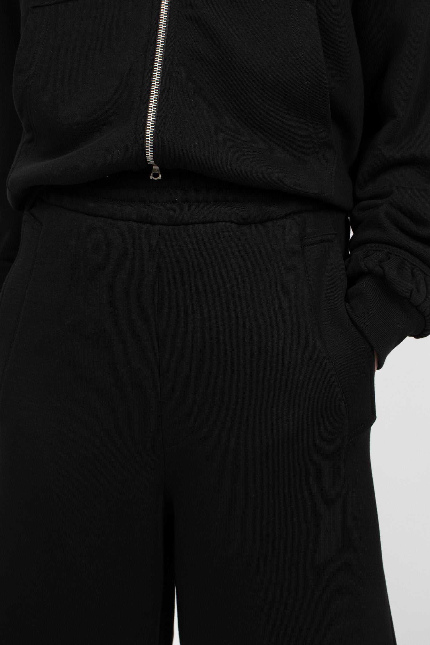 Straight Leg Sweat Shorts Black