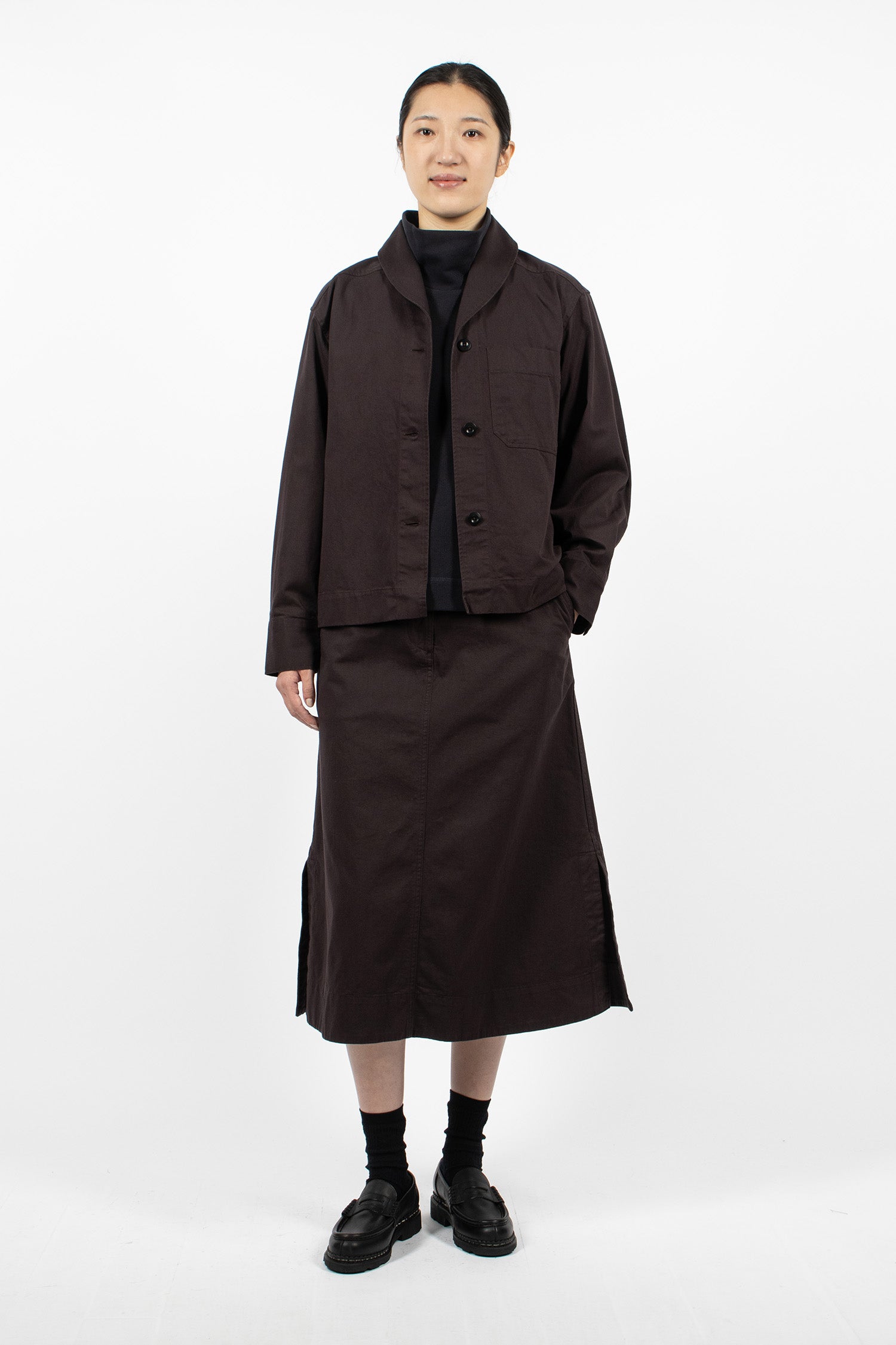 Shawl Collar Overshirt Cocoa