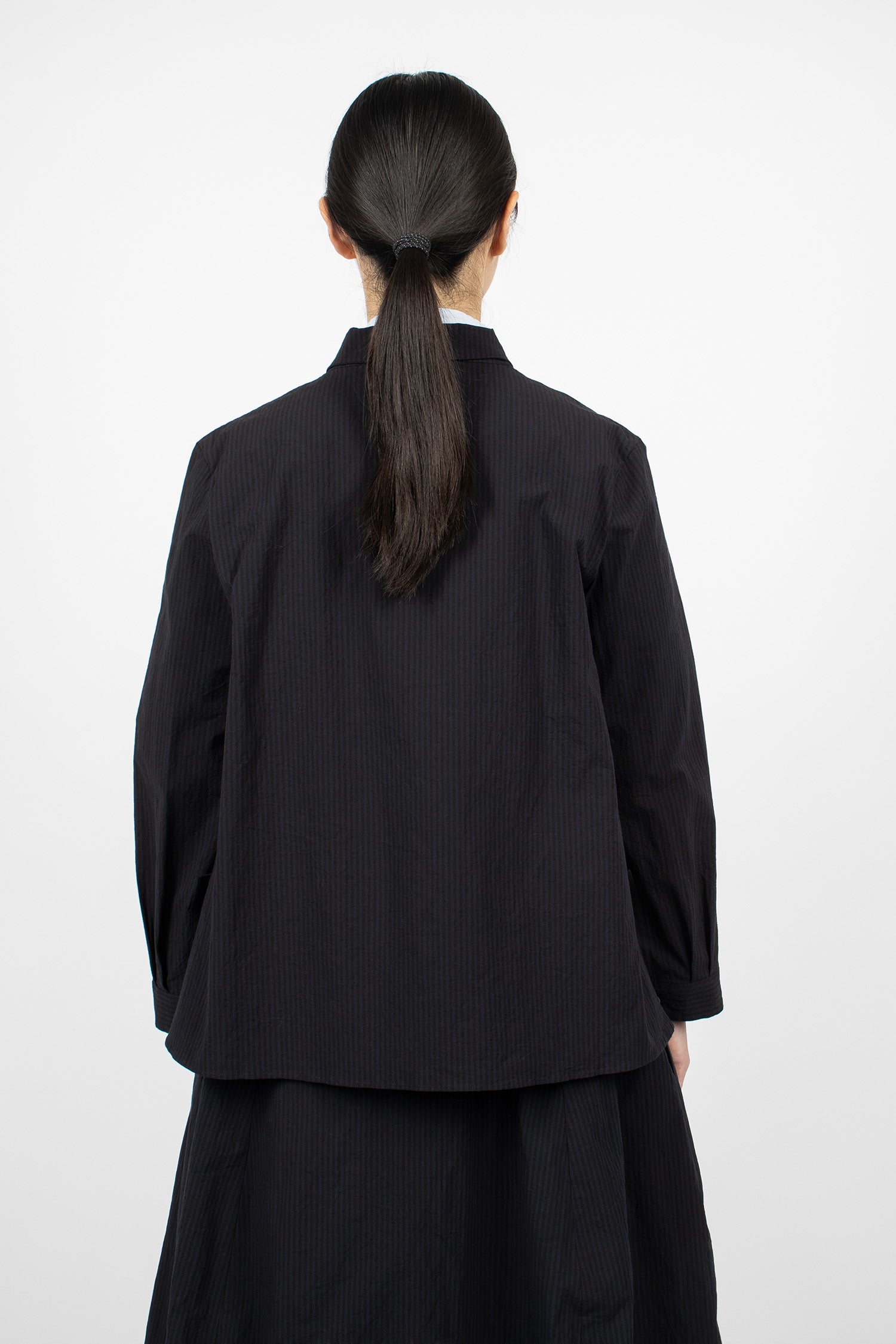Jenny Shirt Black Navy Stripe