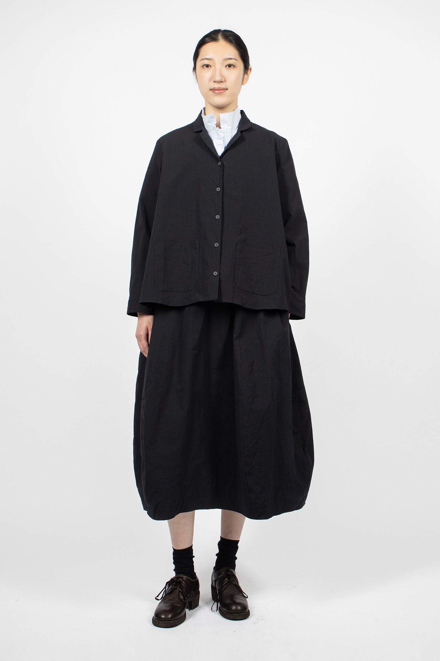 Jenny Shirt Black Navy Stripe