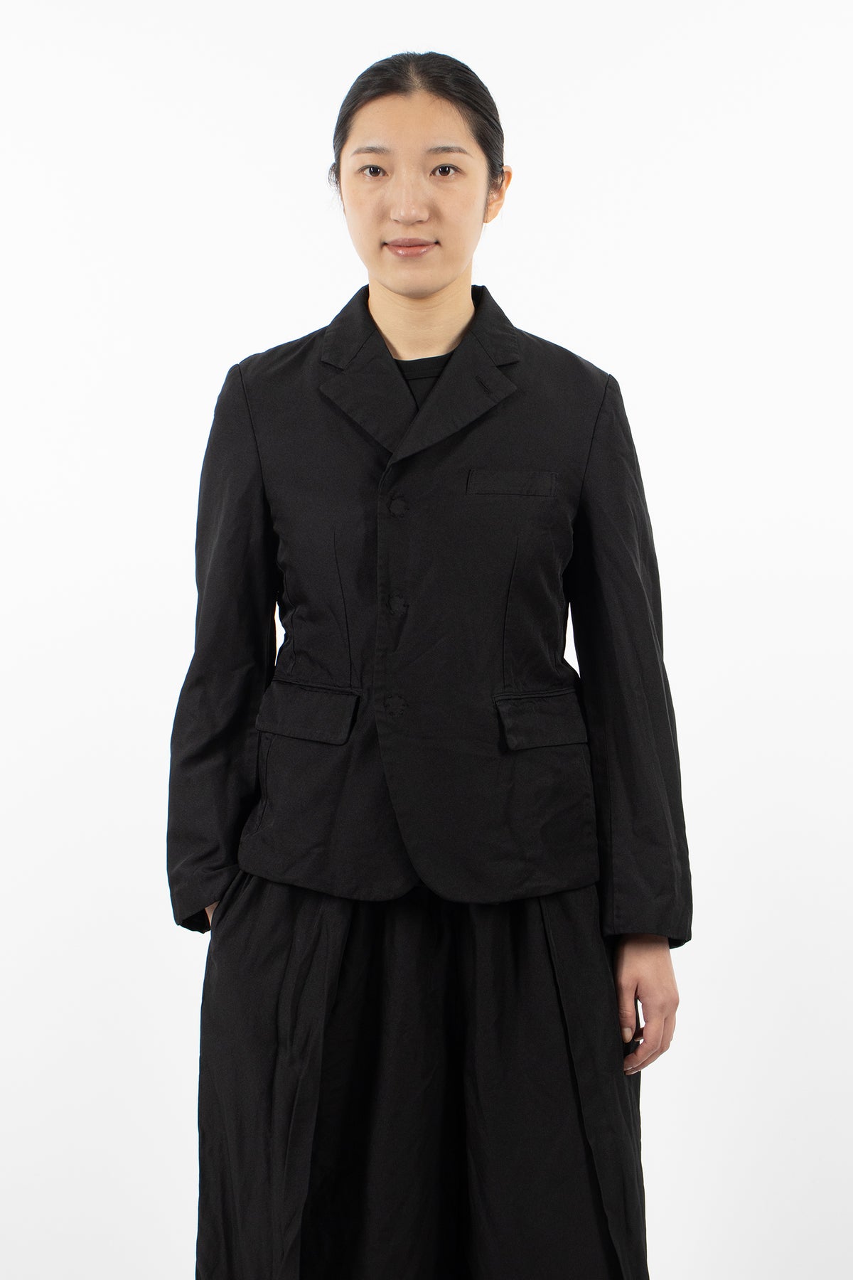 Stud Button Blazer Jacket Black