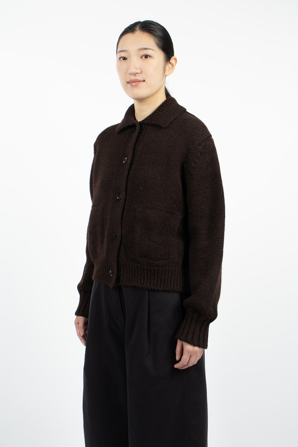 Bomber Cardigan Dark Brown