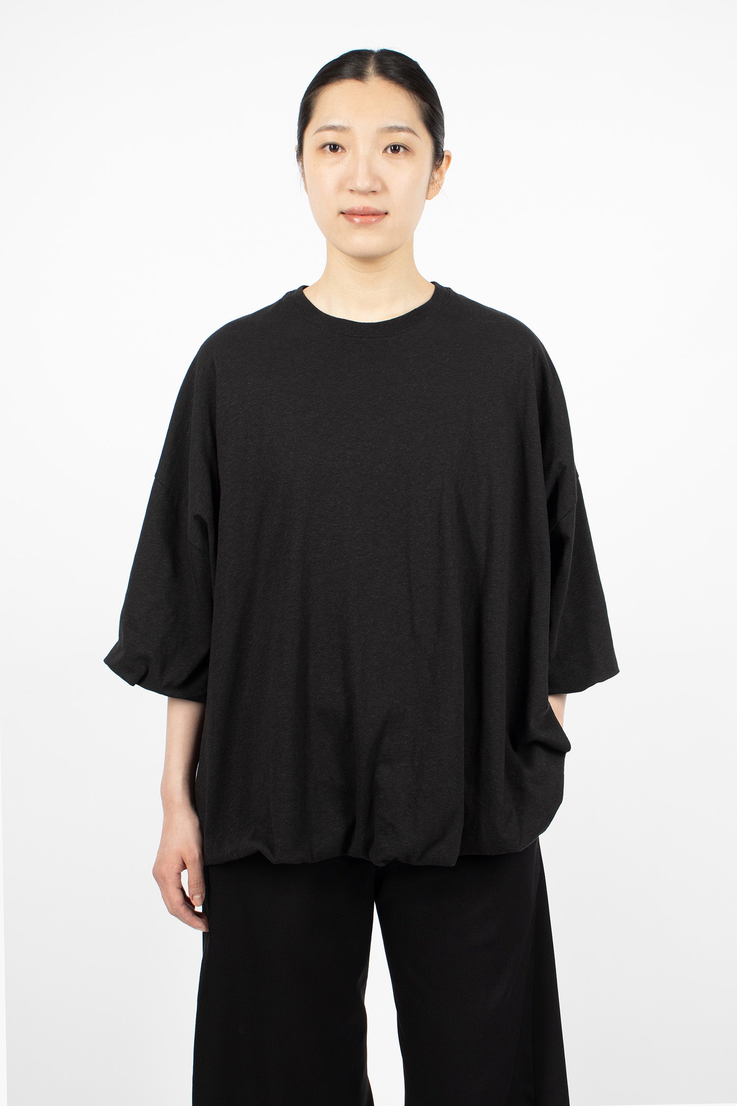 Gathered Logo T-Shirt Black