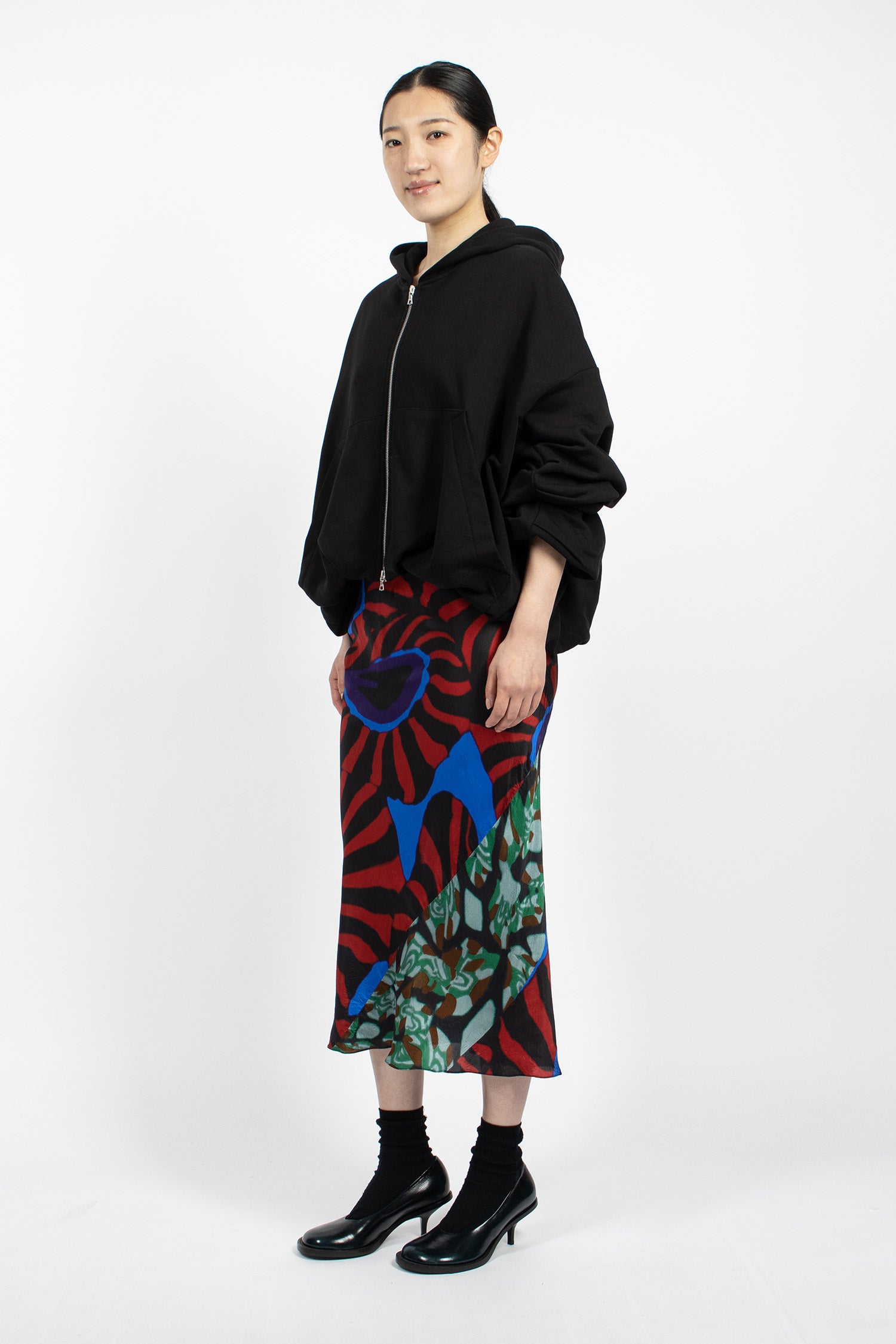 Midi Bias Skirt Red