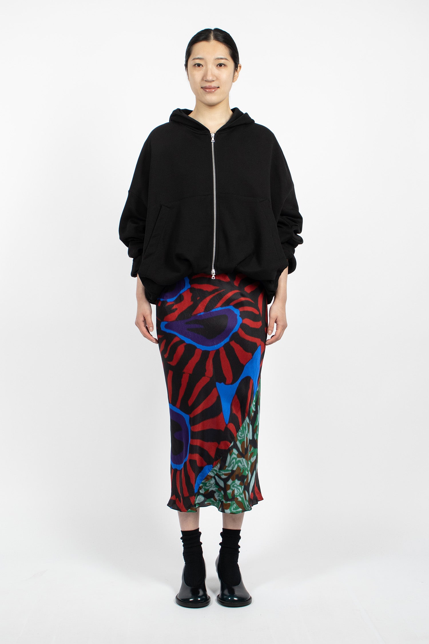 Midi Bias Skirt Red