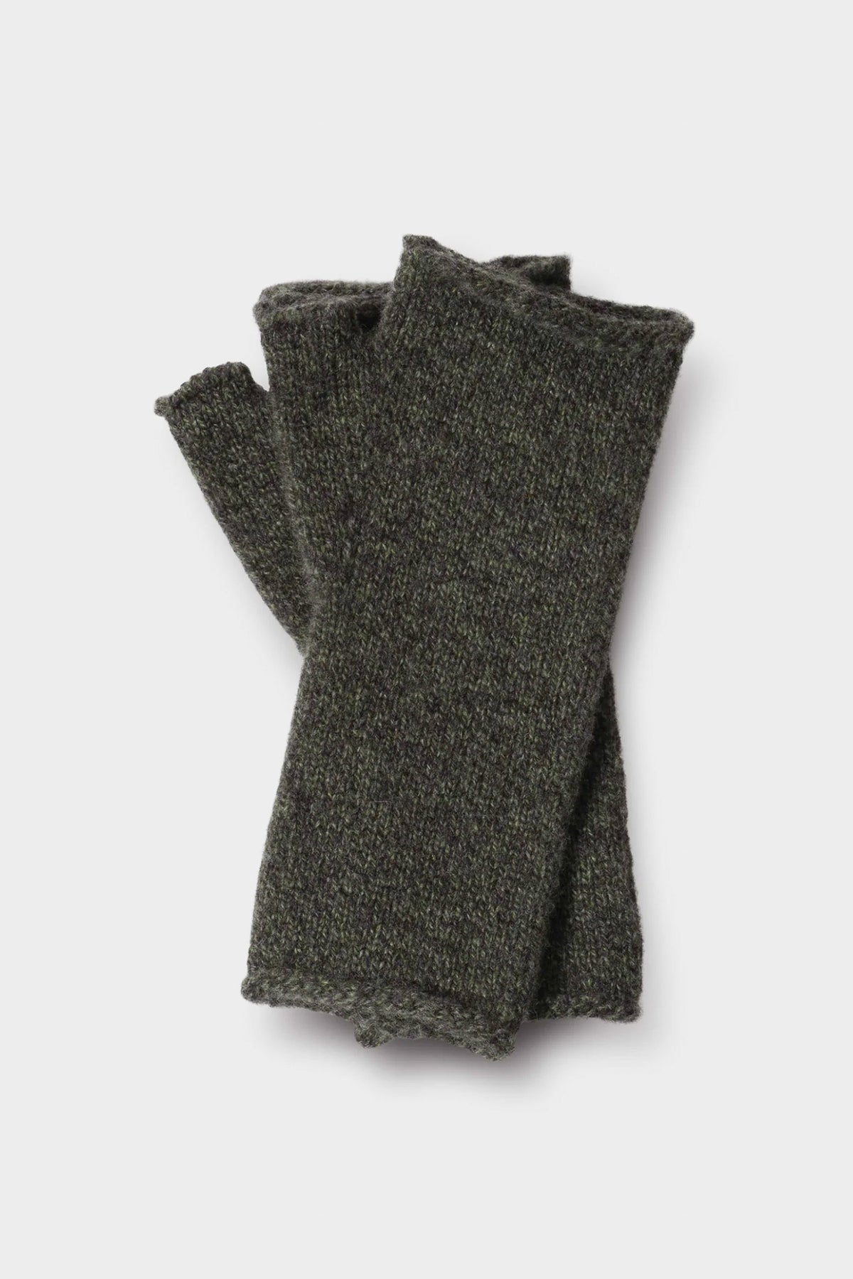 Shaped Fingerless Mitten Khaki/Charcoal Twist