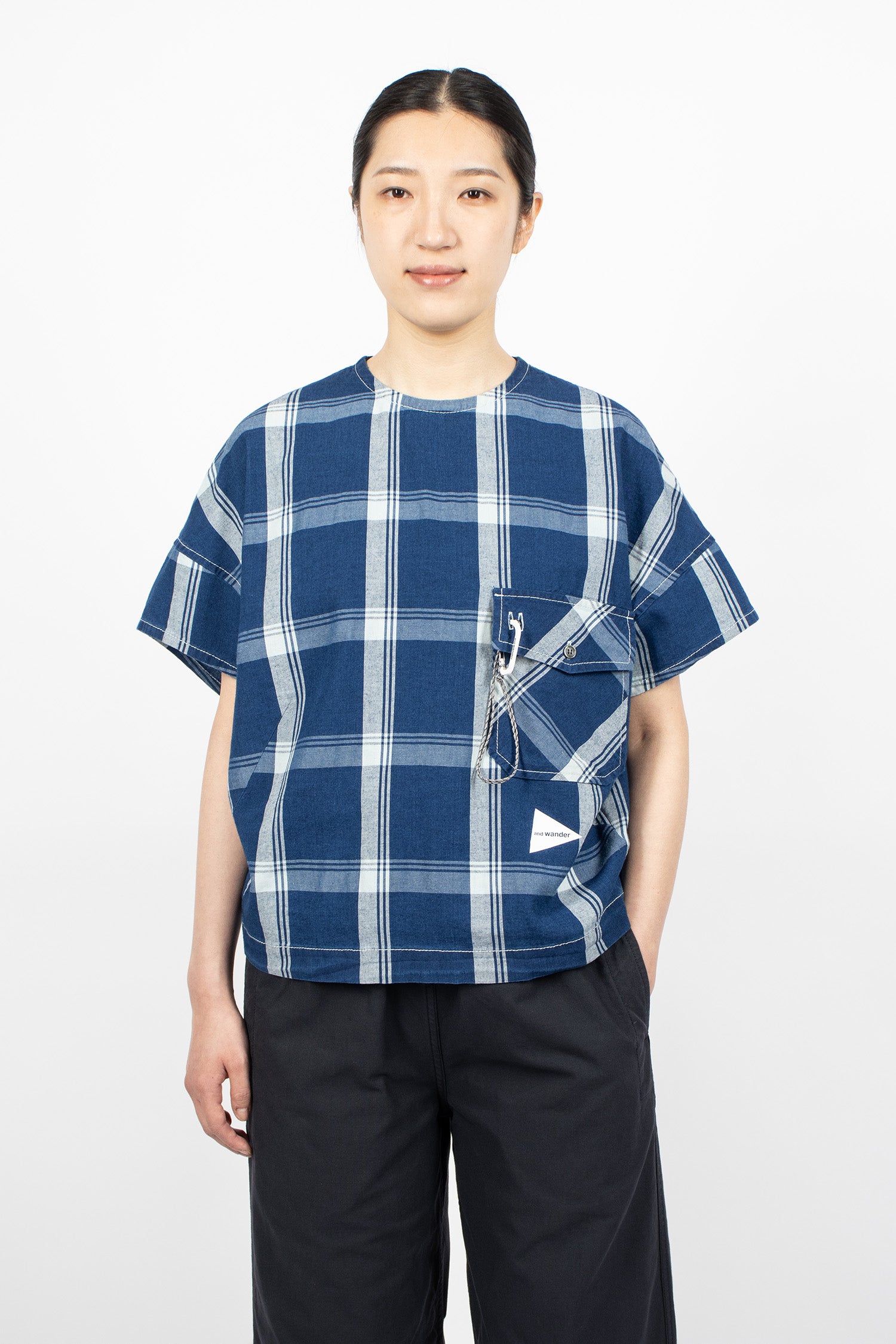 Indigo Check S/S Pullover Blue