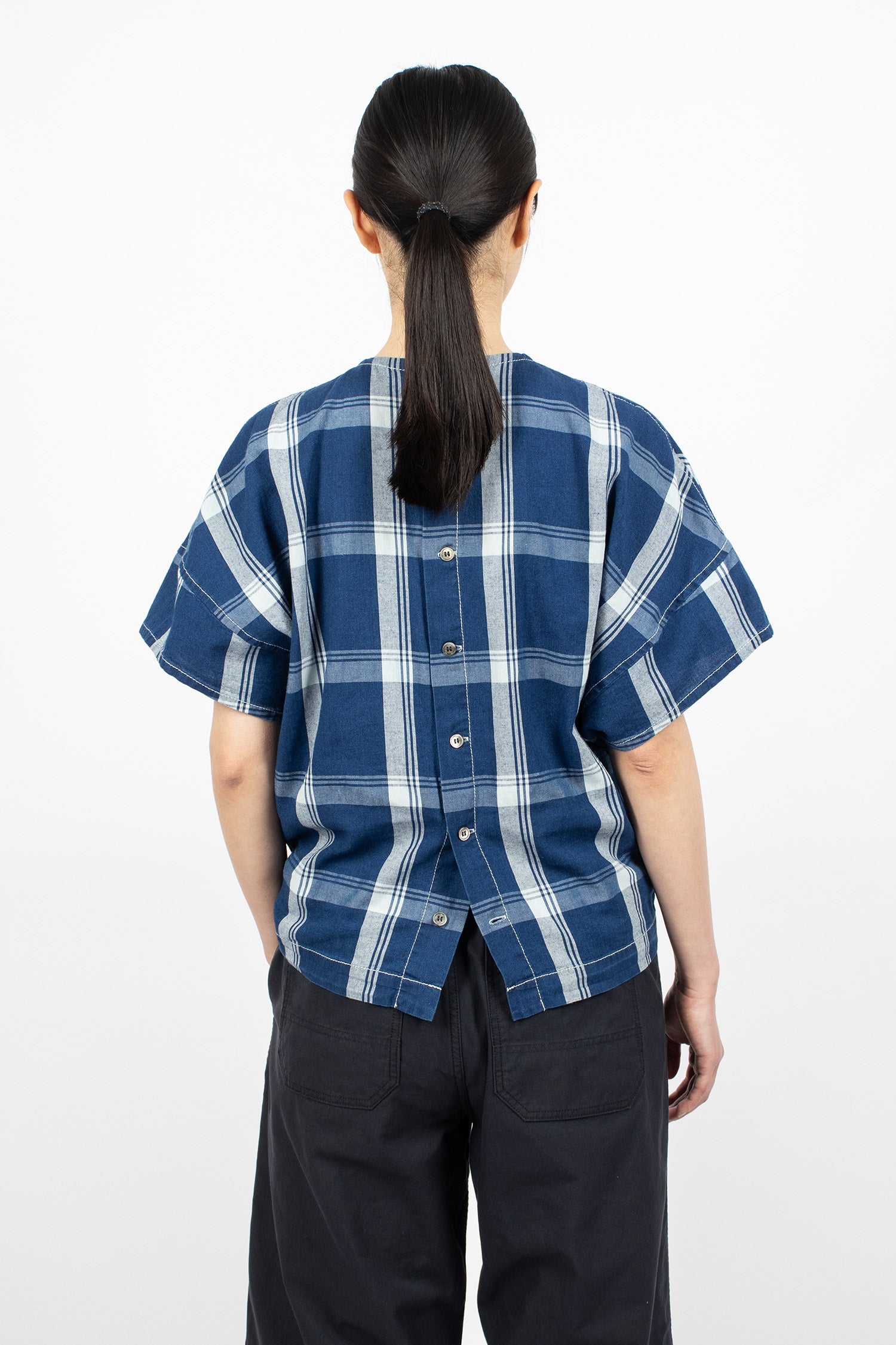 Indigo Check S/S Pullover Blue