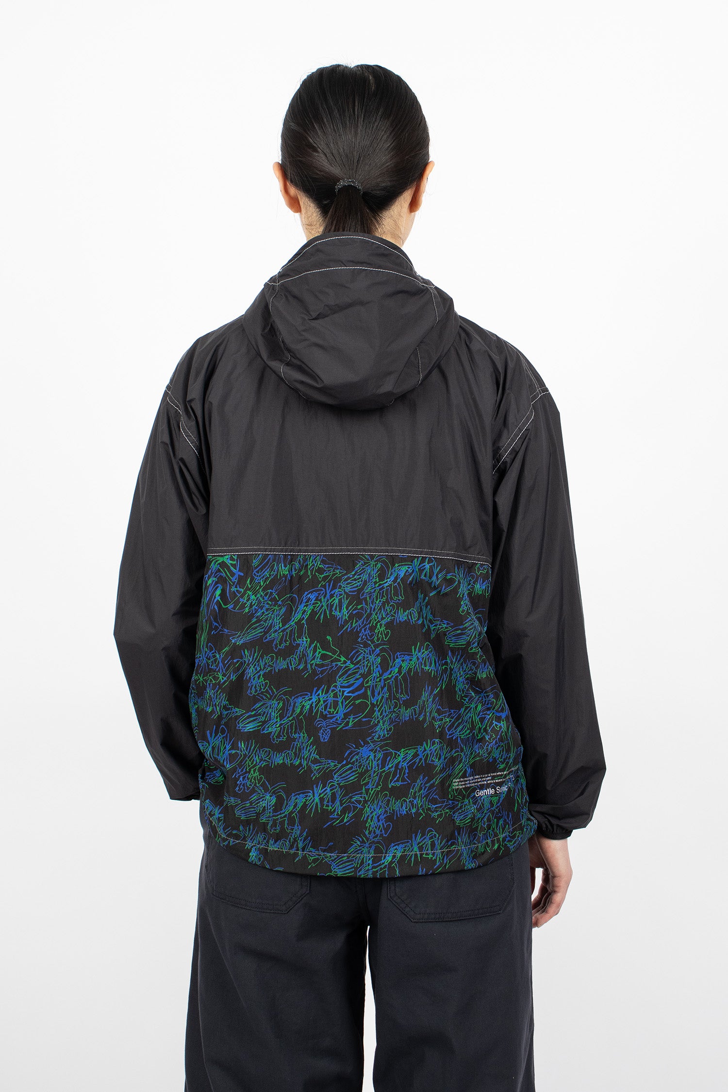 Printed Wind Jacket Black