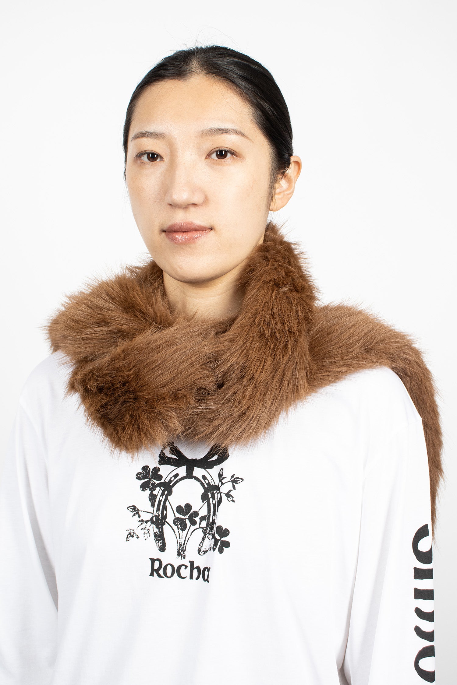 Skinny Faux Fur Scarf Brown