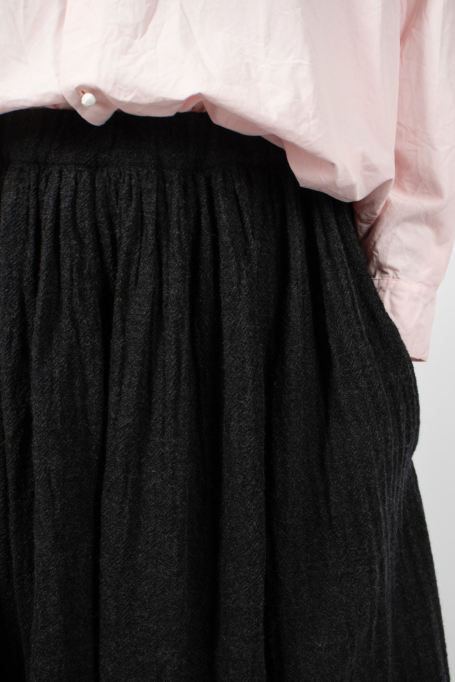 Gathered Wool Skirt Antrachite