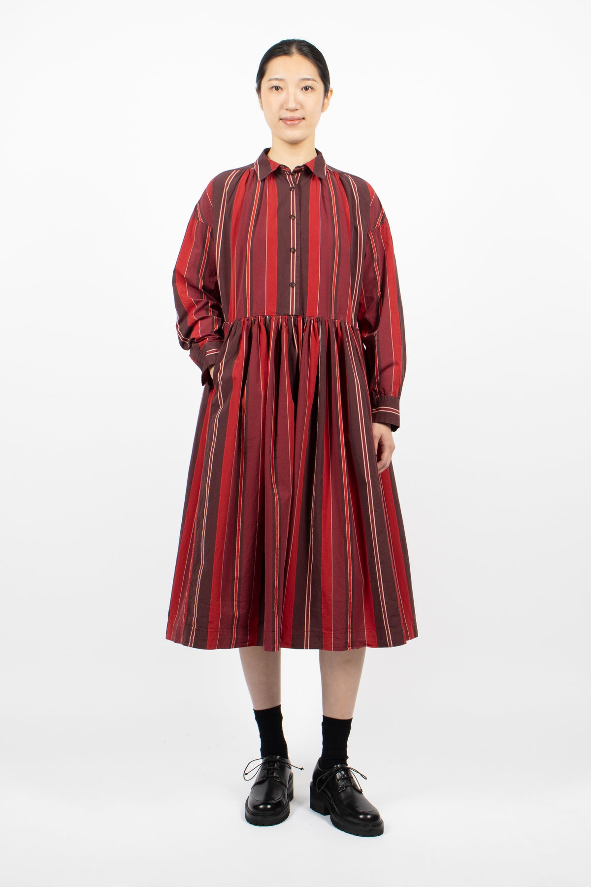 Yukari Dress Red Stripes