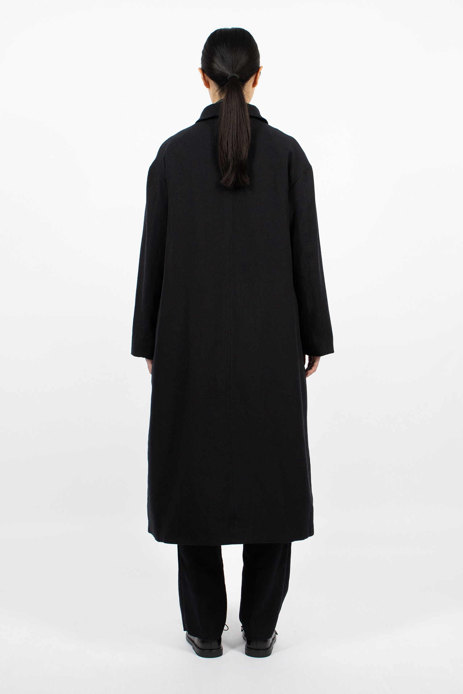 Tea Coat Black Navy