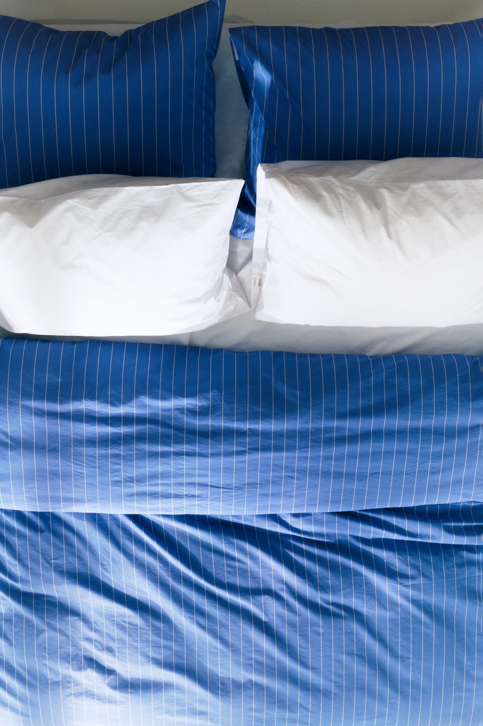 Percale King Duvet Clear Blue Stripes