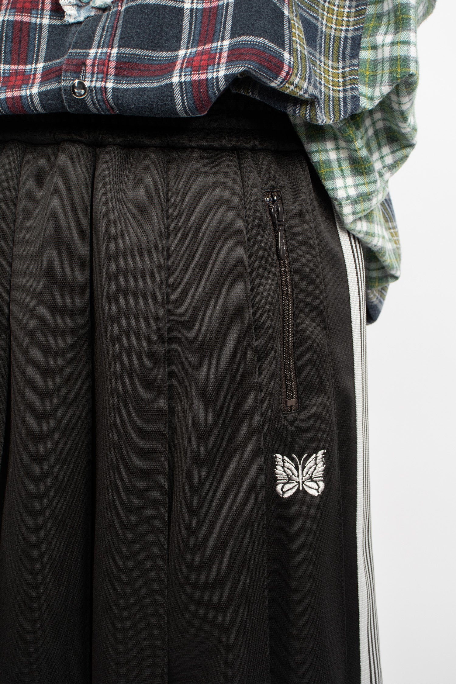 Pleated Track Skirt Charcoal/Silver