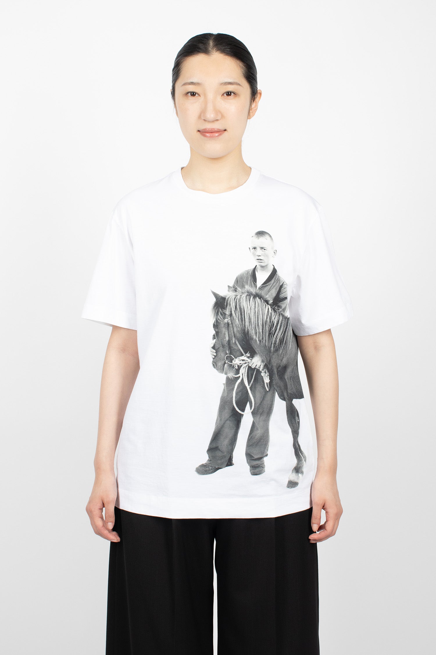 Pony Kid Print Short Sleeve T-Shirt White