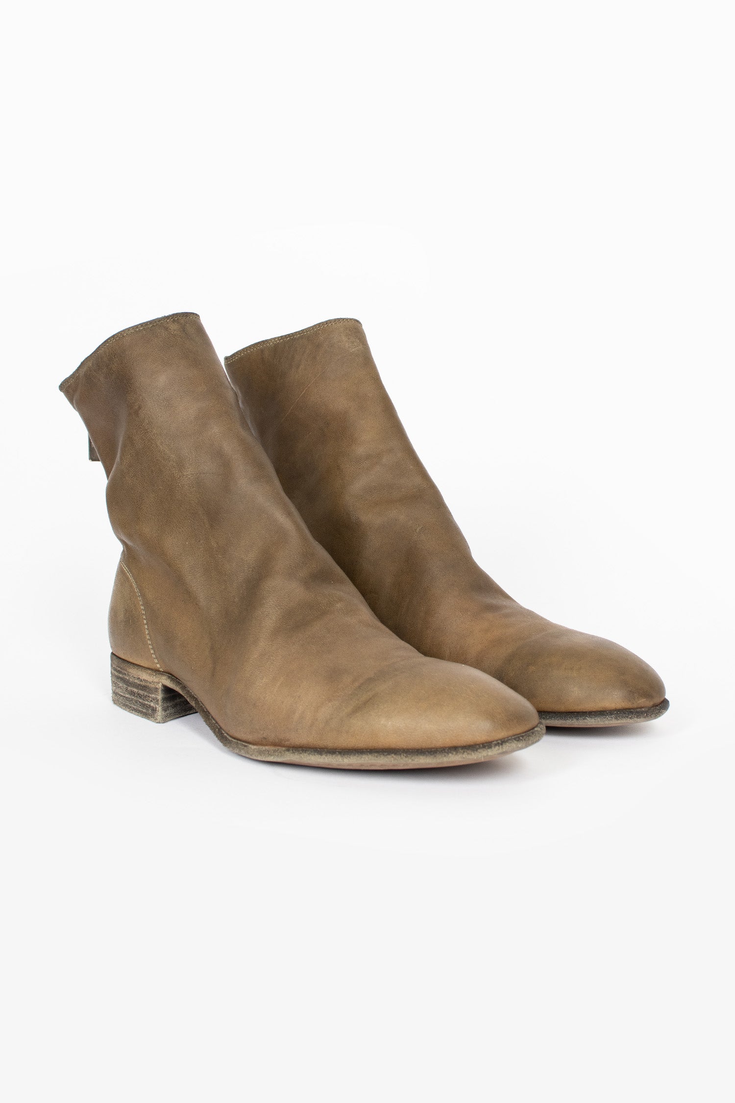 596 Full Grain Back Zip Ankle Boots CV177T Olive