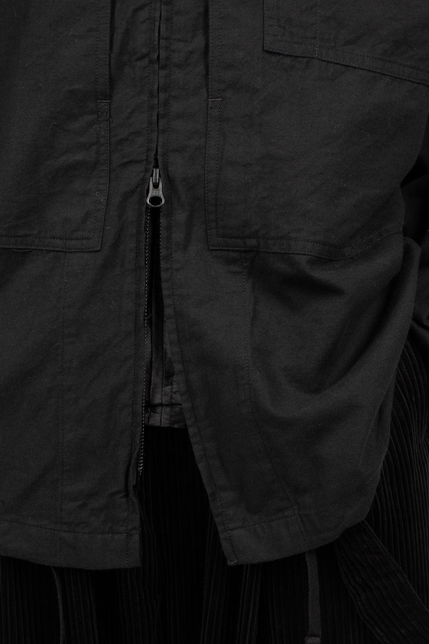 Zip Hooded Shirt Black