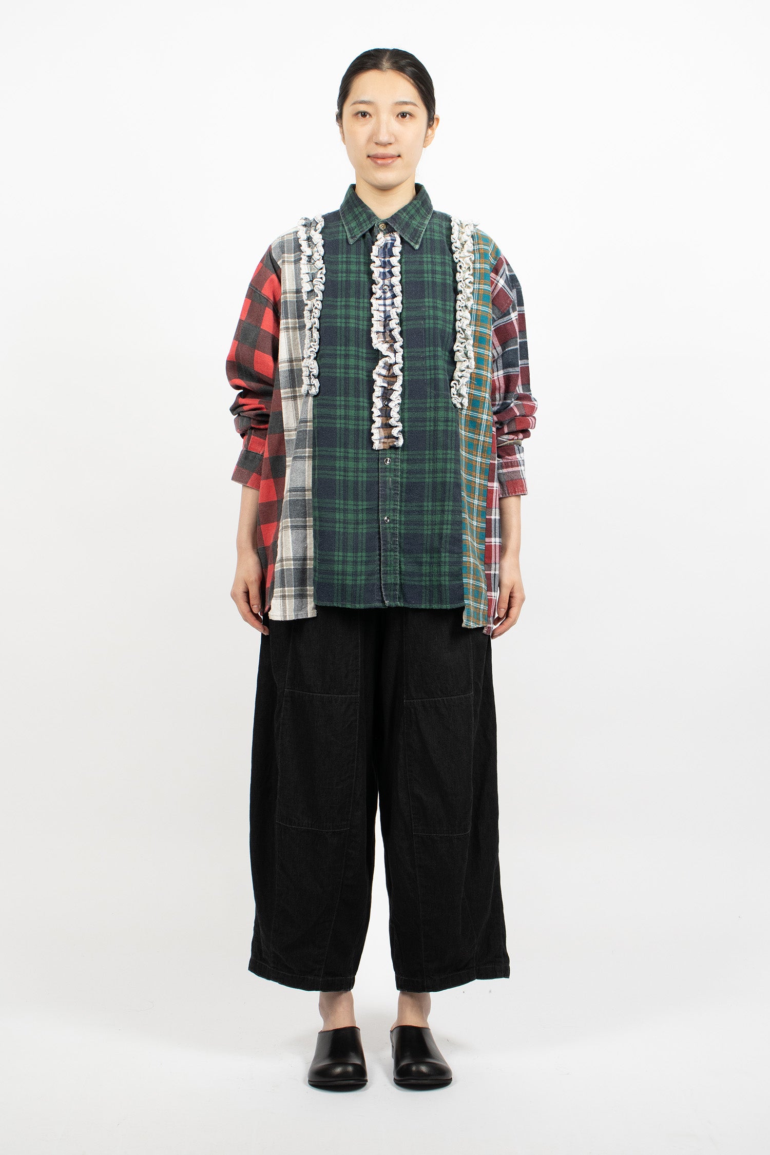 Rebuild 5 Cut Frill Flannel Shirt Assorted 4