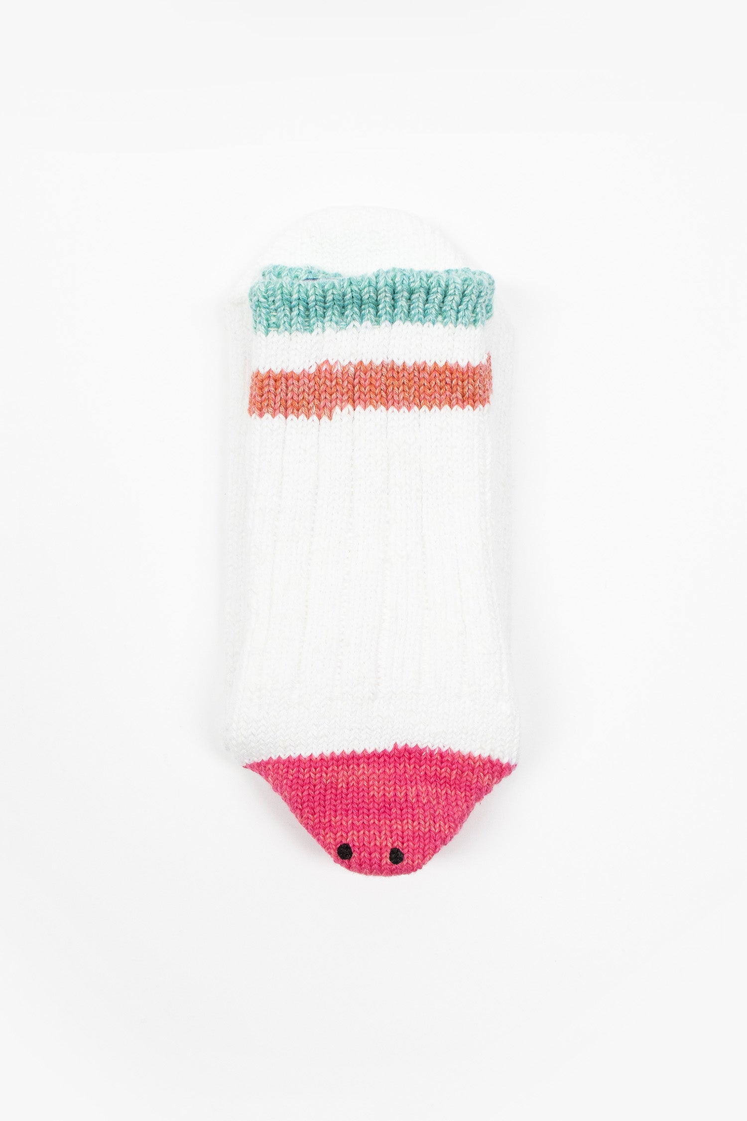 60 Yarns Ivy Rainbowy Happy Heel Hold Socks White/Pink