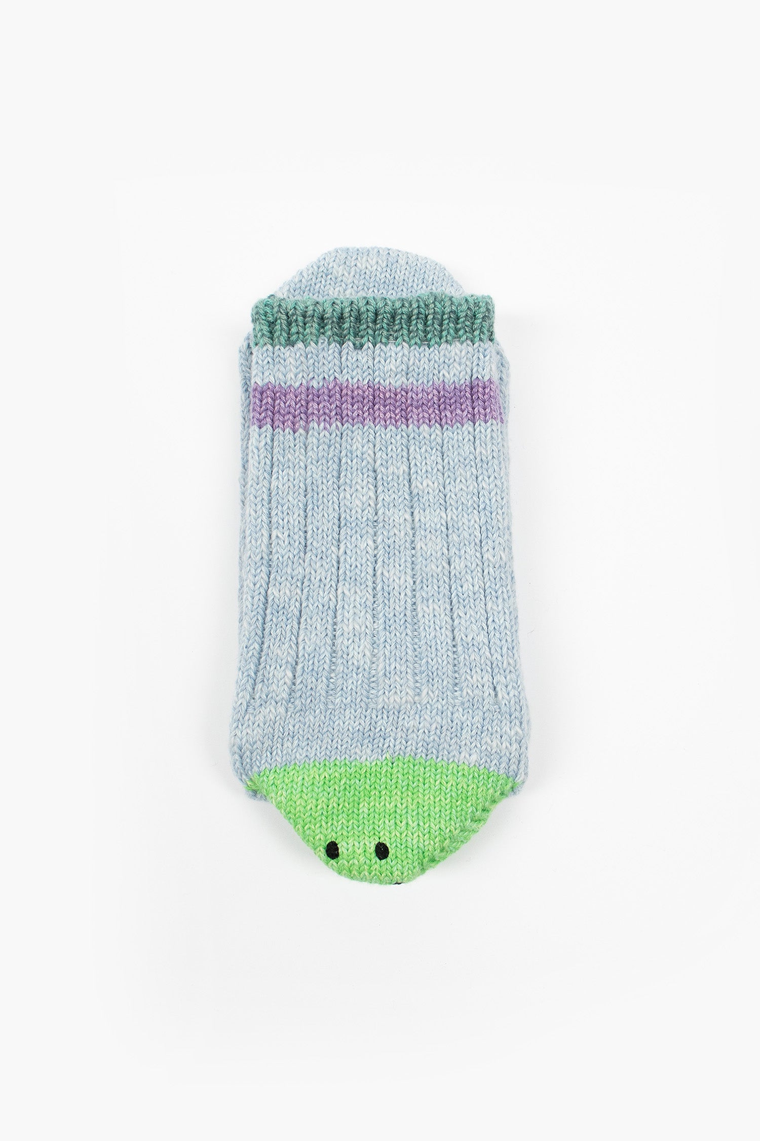 60 Yarns Ivy Rainbowy Happy Heel Hold Socks Sax/Green