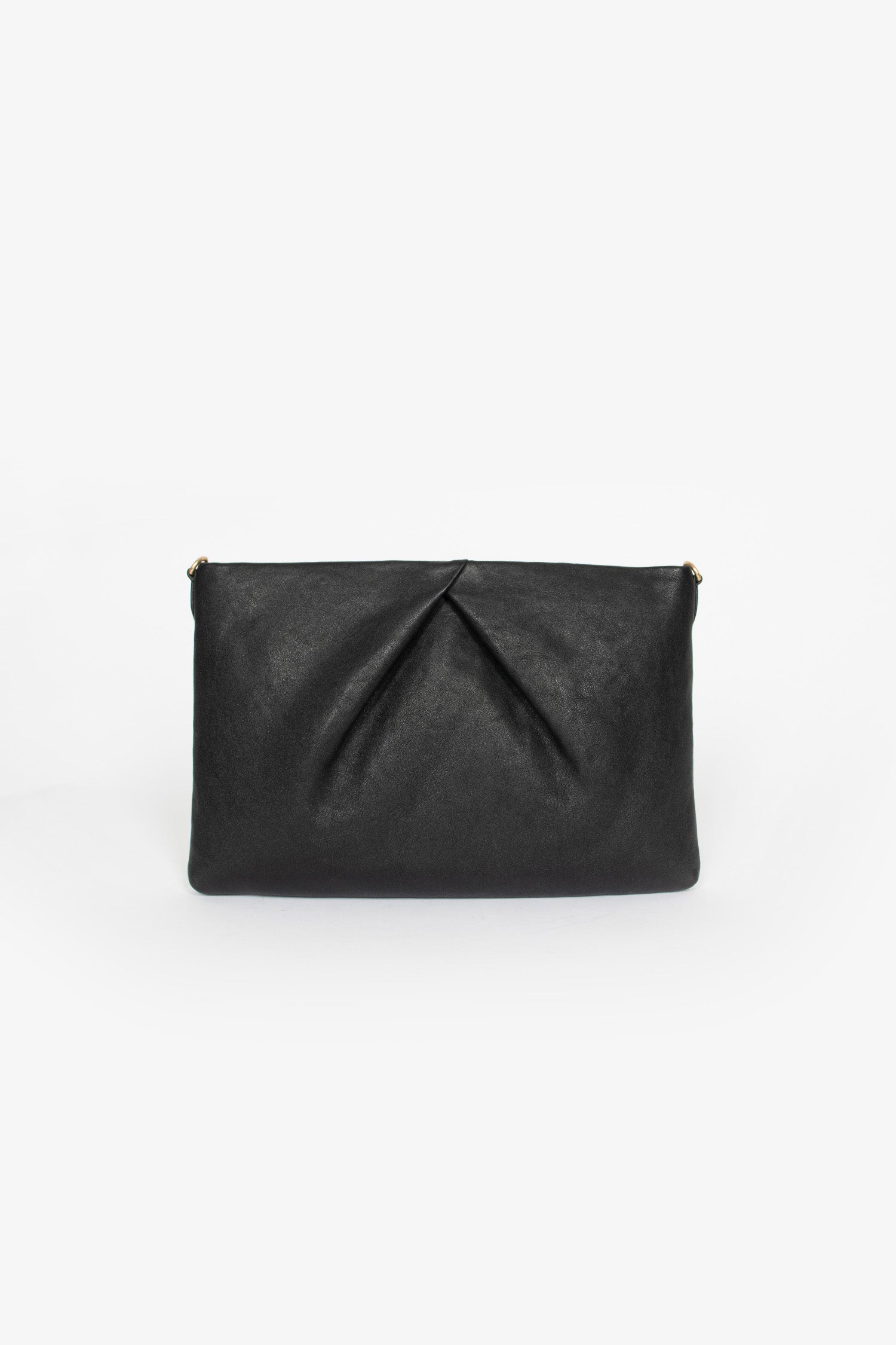 Lamb Leather Crossbody Pouch Black