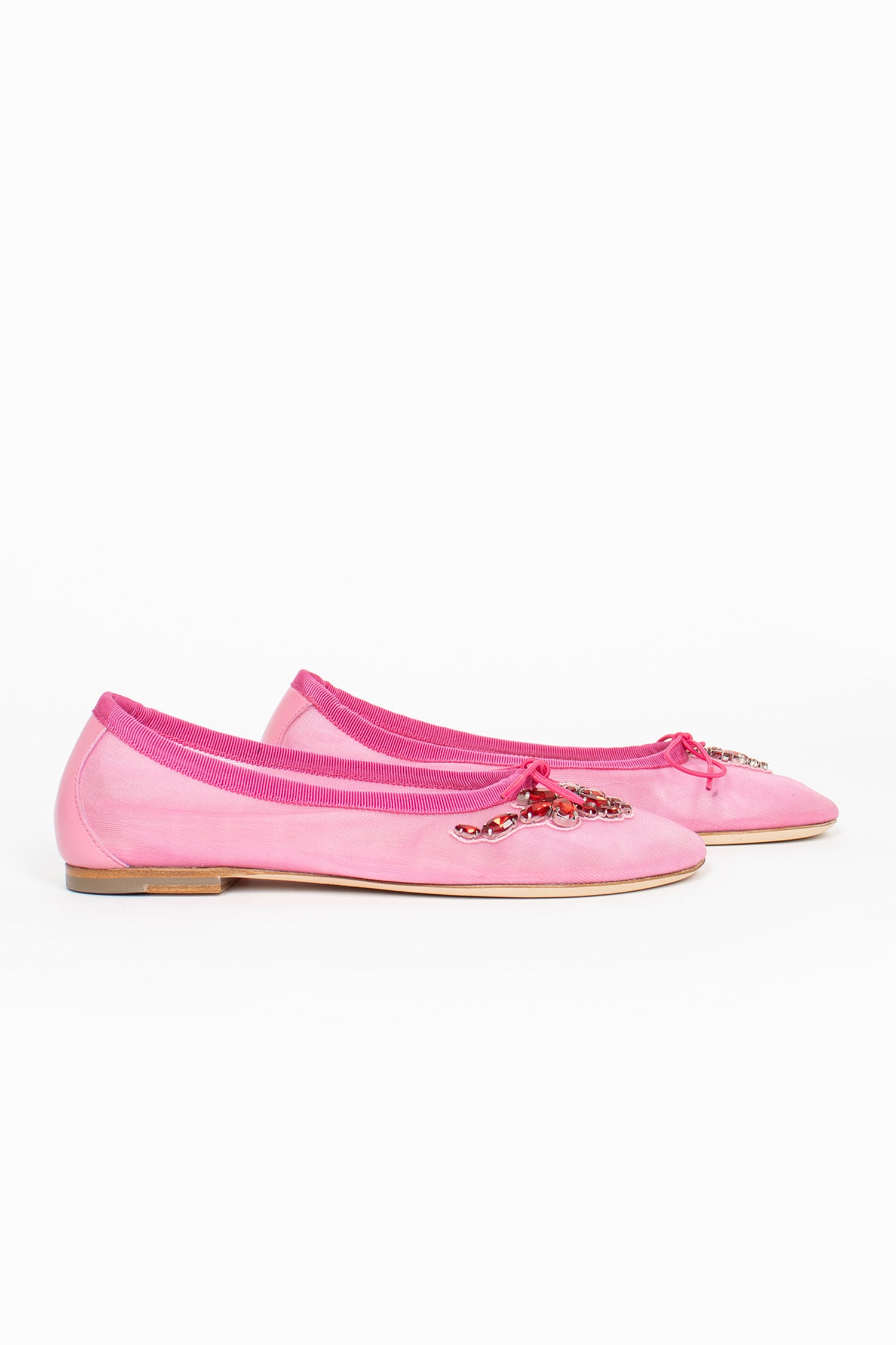 Mesh Embroidery Ballerina Pink