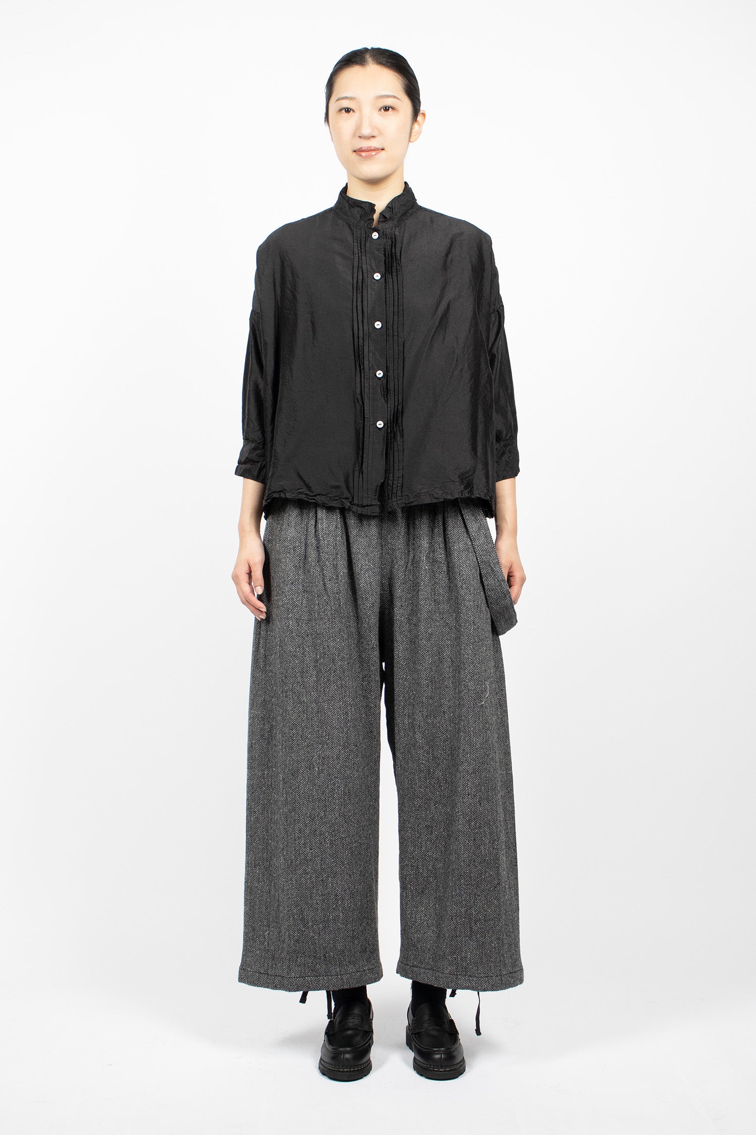 Balloon Pants Grey Herringbone