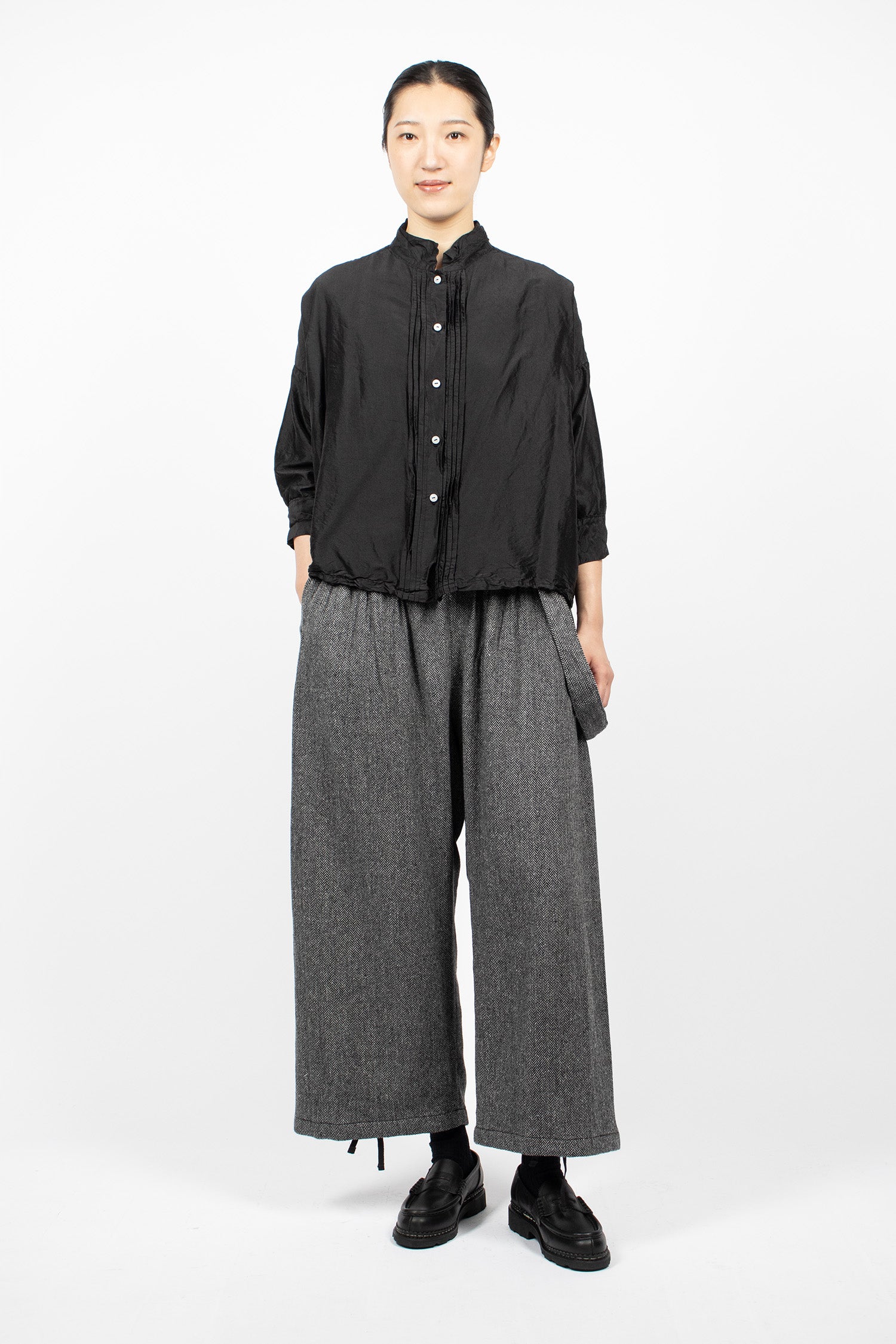 Balloon Pants Grey Herringbone
