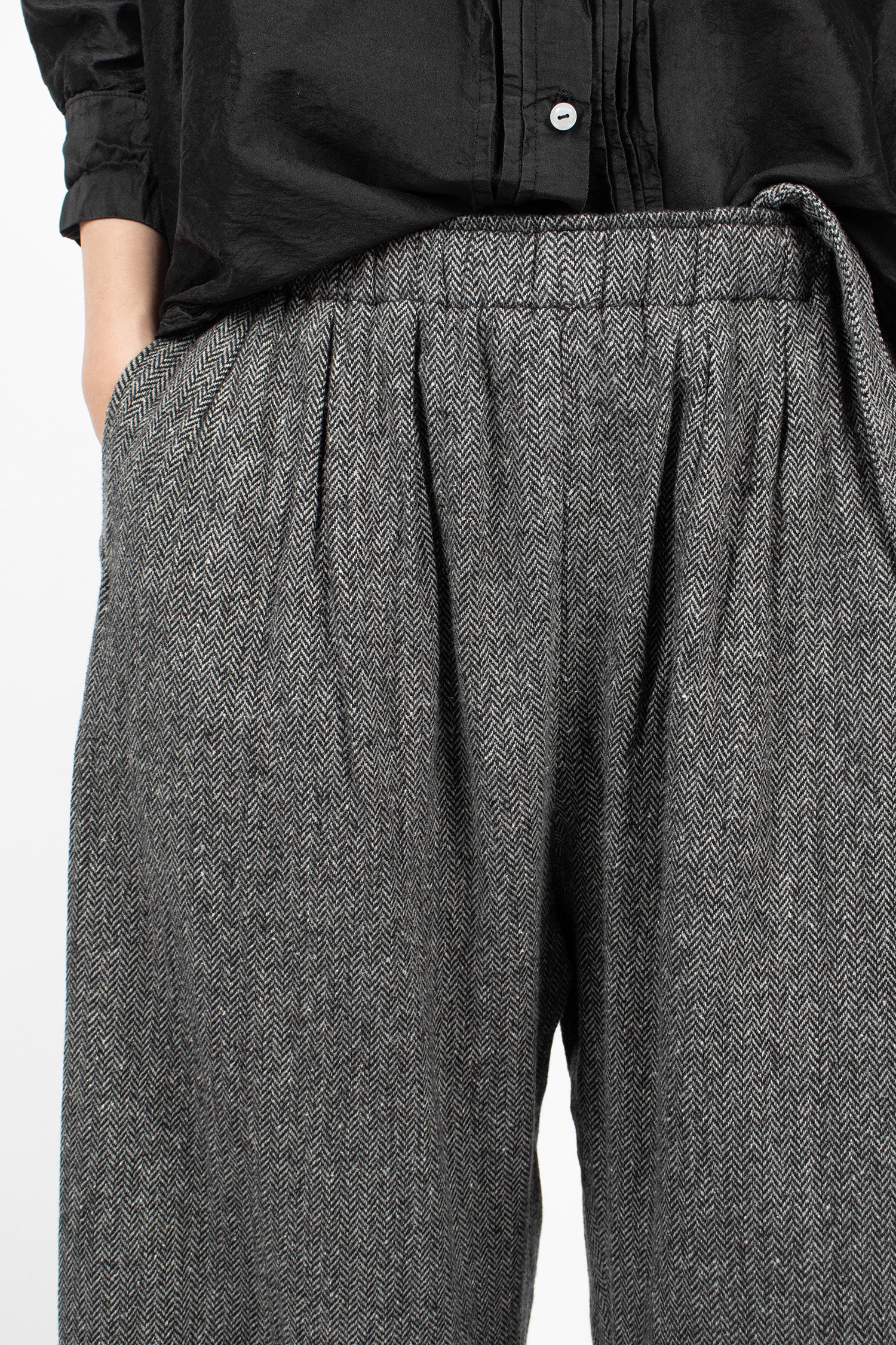 Balloon Pants Grey Herringbone