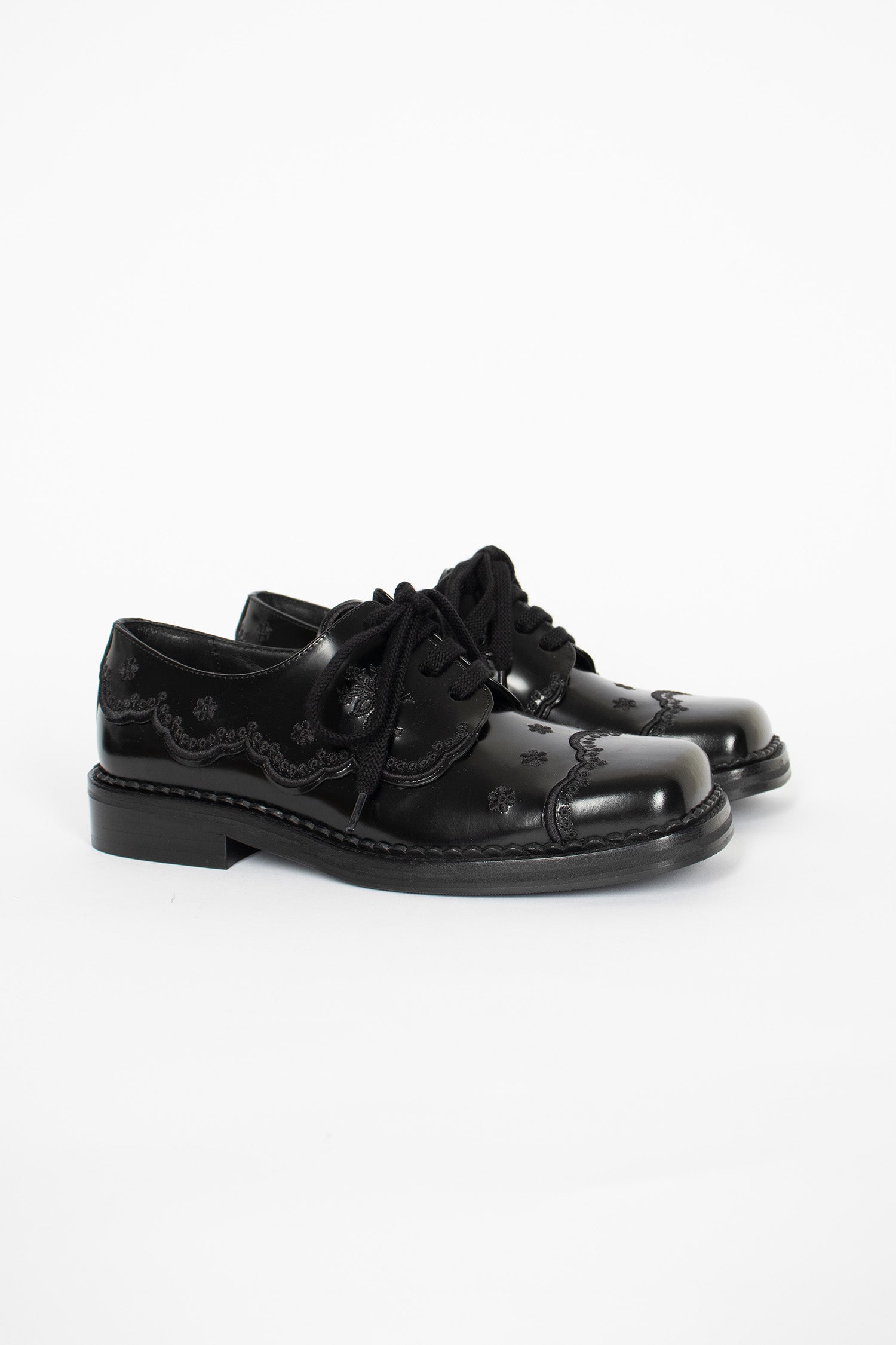 Floral Lace Brogue Black/Black