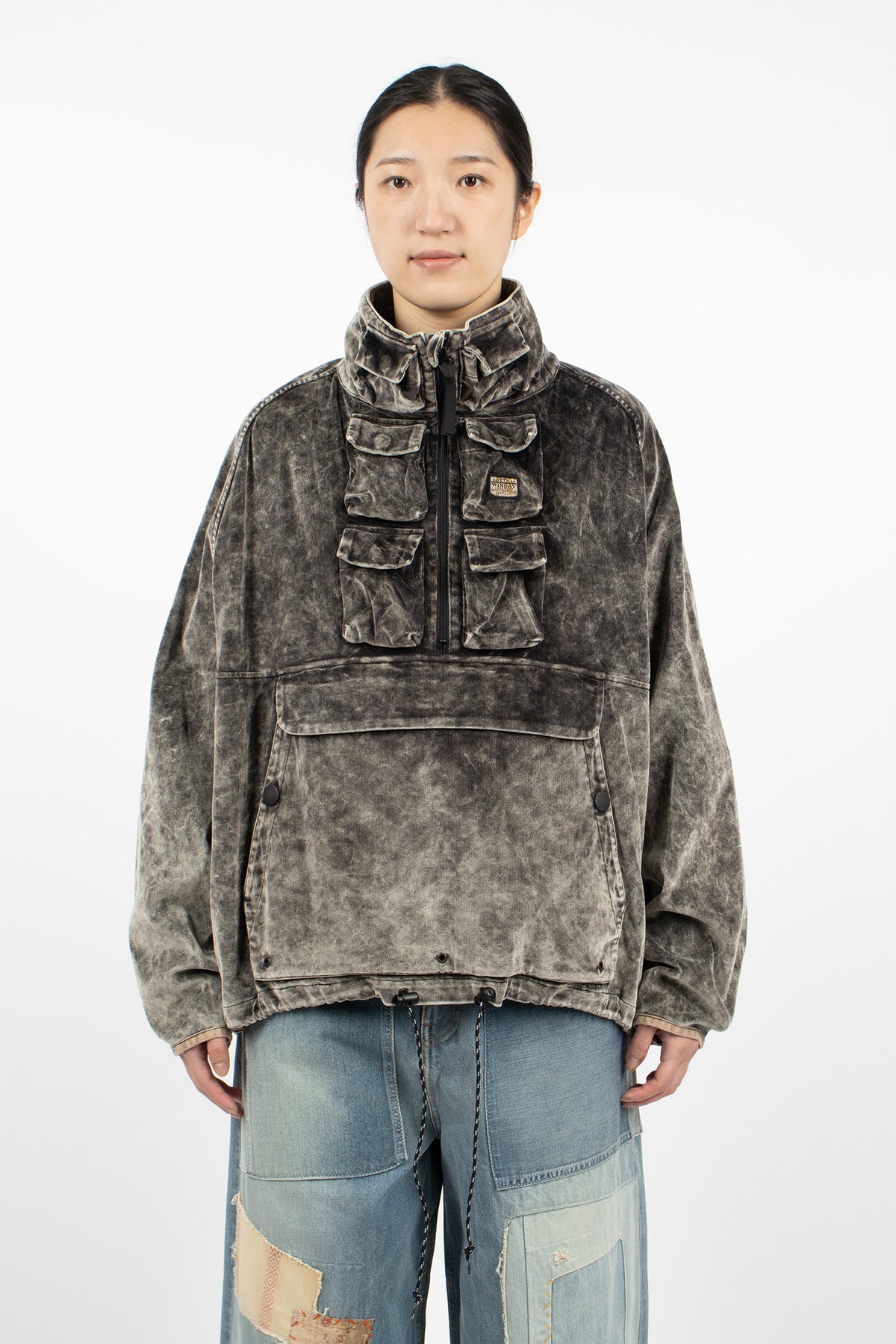 Velveteen Nickle Anorak Black Dirty Dyed