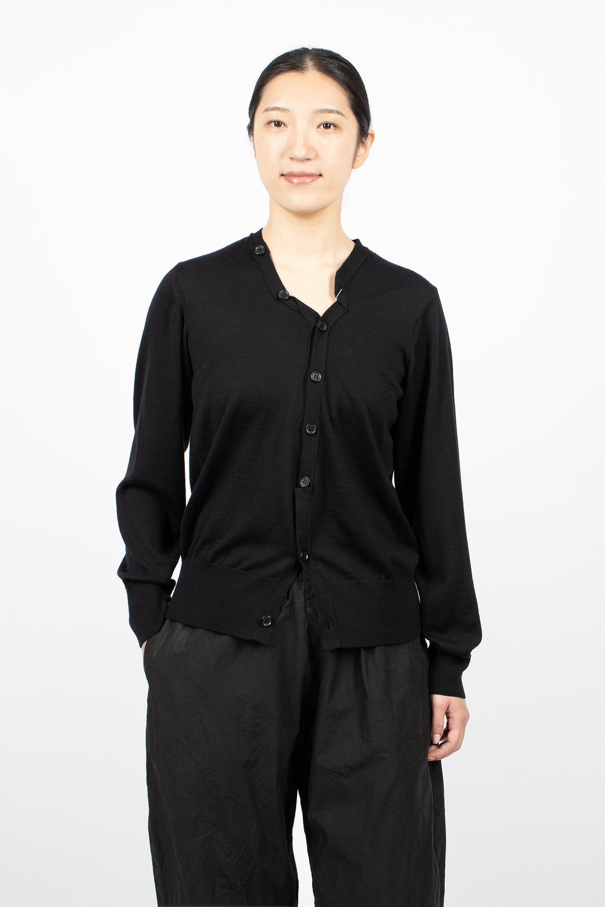 Fine Knit Cardigan Black