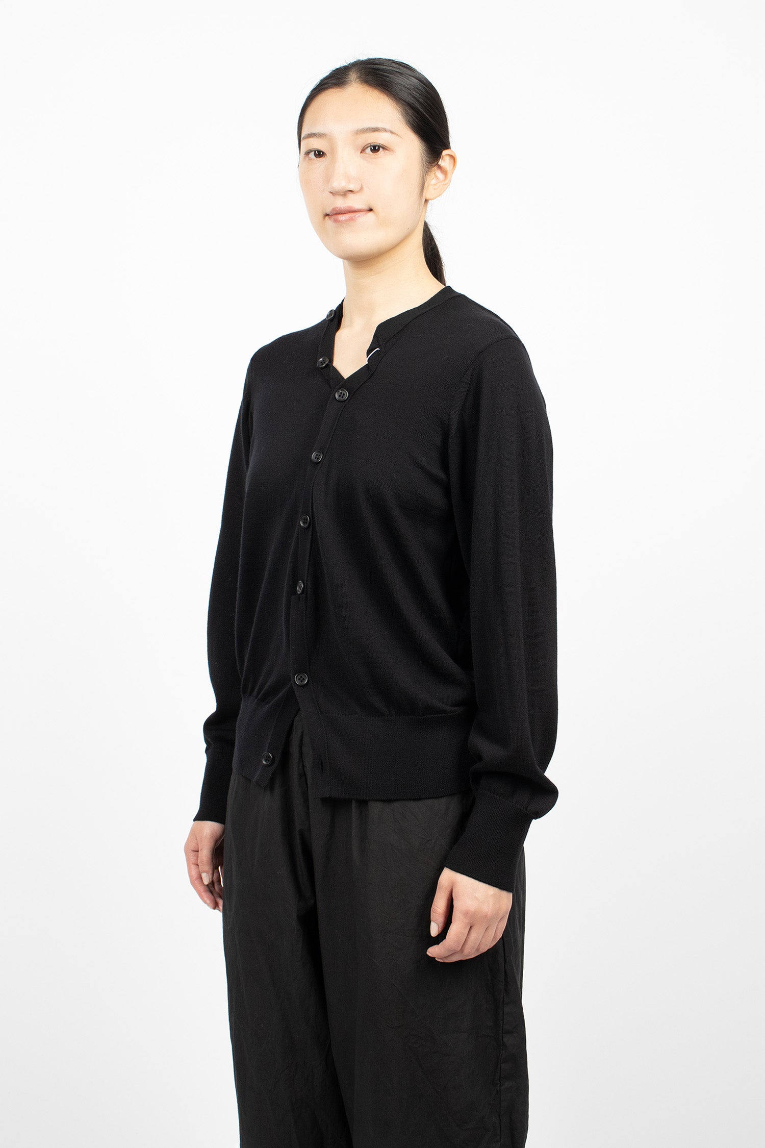 Fine Knit Cardigan Black