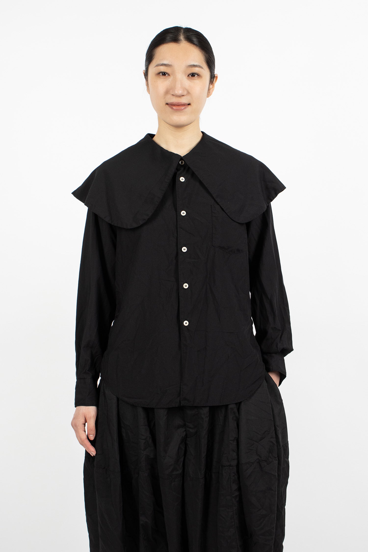 Peter Pan Collar Shirt Black